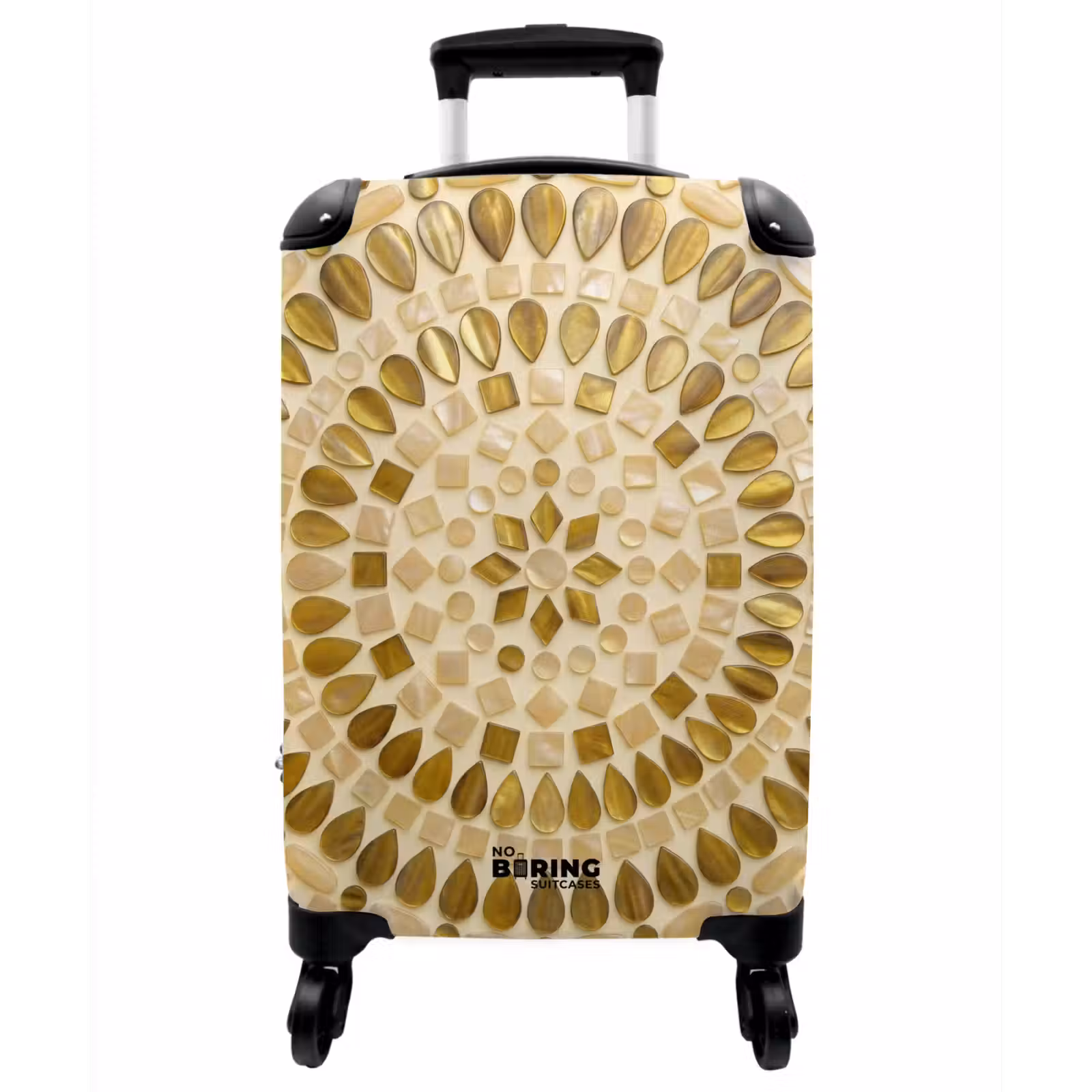 Koffer - Muster – Formen – Mosaik – Abstrakt – Gold - Patroon - Vormen - Mozaïek - Abstract - Goud NBS - Handbagage koffer - Vrouwen middel