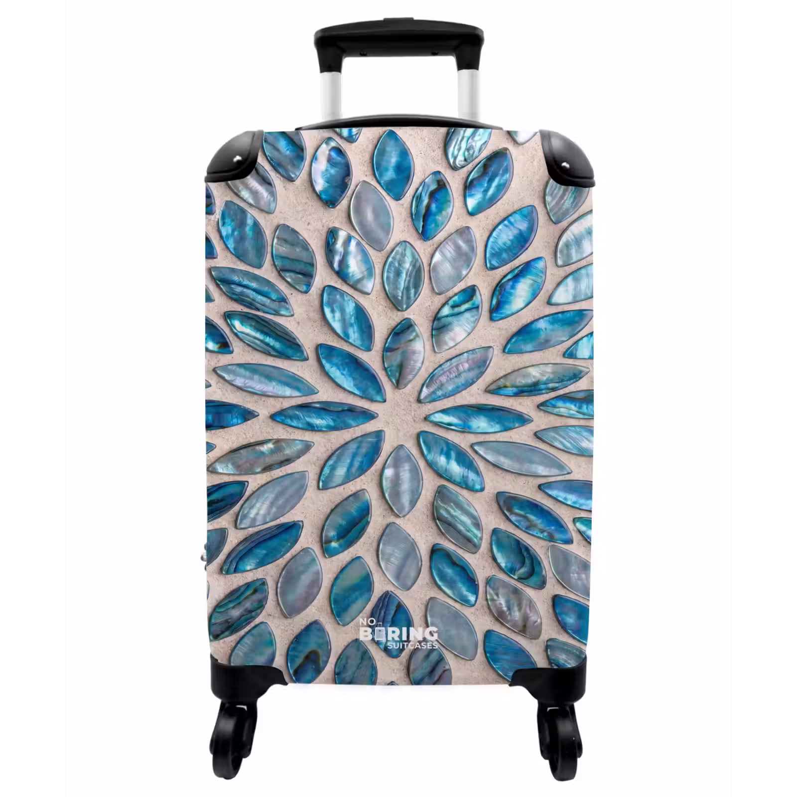 Koffer - Muster – Glanz – Abstrakt – Blau – Dekoration - Patroon - Glans - Abstract - Blauw - Decoratie NBS - Handbagage koffer - Vrouwen middel