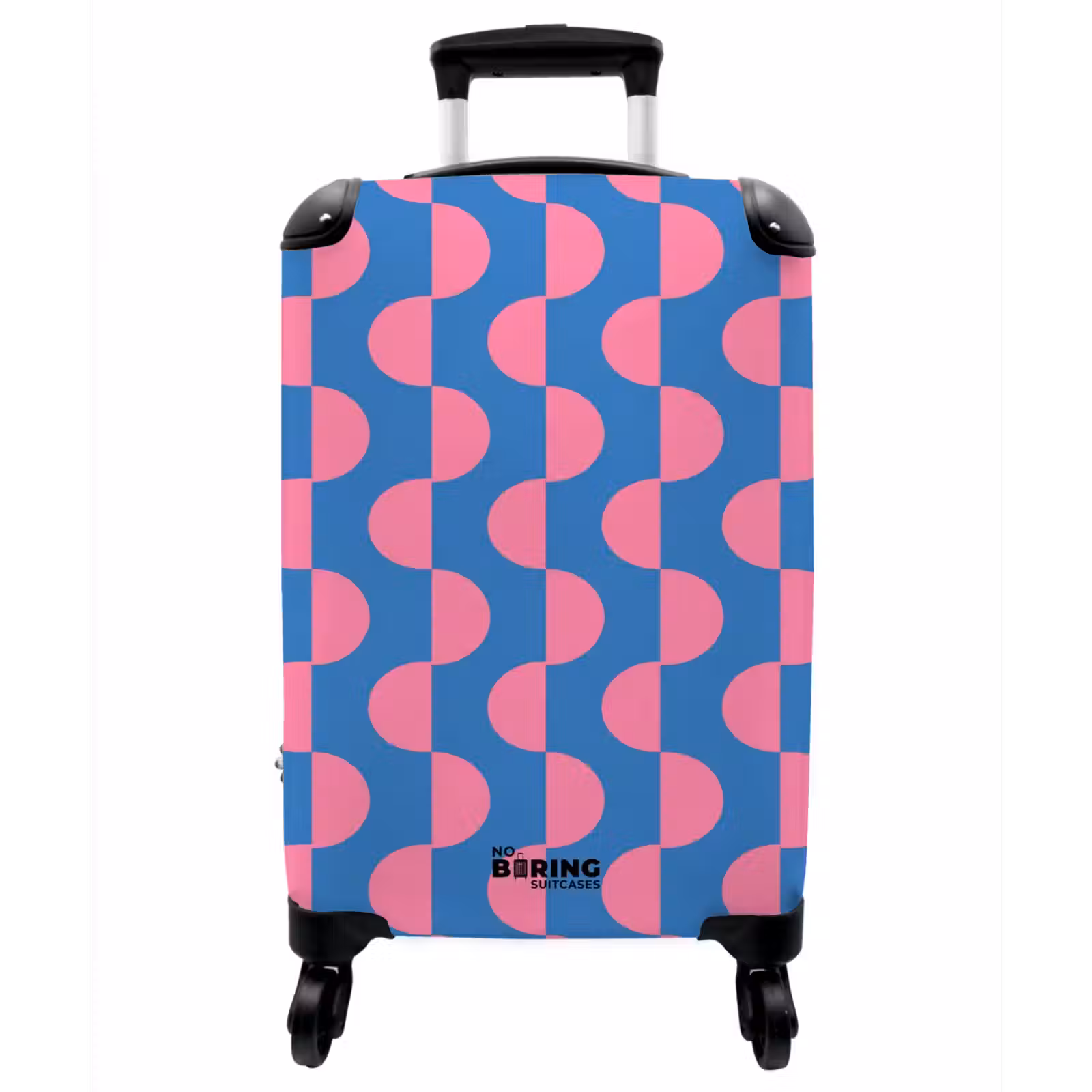 Koffer - Muster – Halbkreise – Abstrakt – Modern – Rosa – Blau - Patroon - Halve cirkels - Abstract - Modern - Roze - Blauw NBS - Handbagage koffer - Vrouwen middel