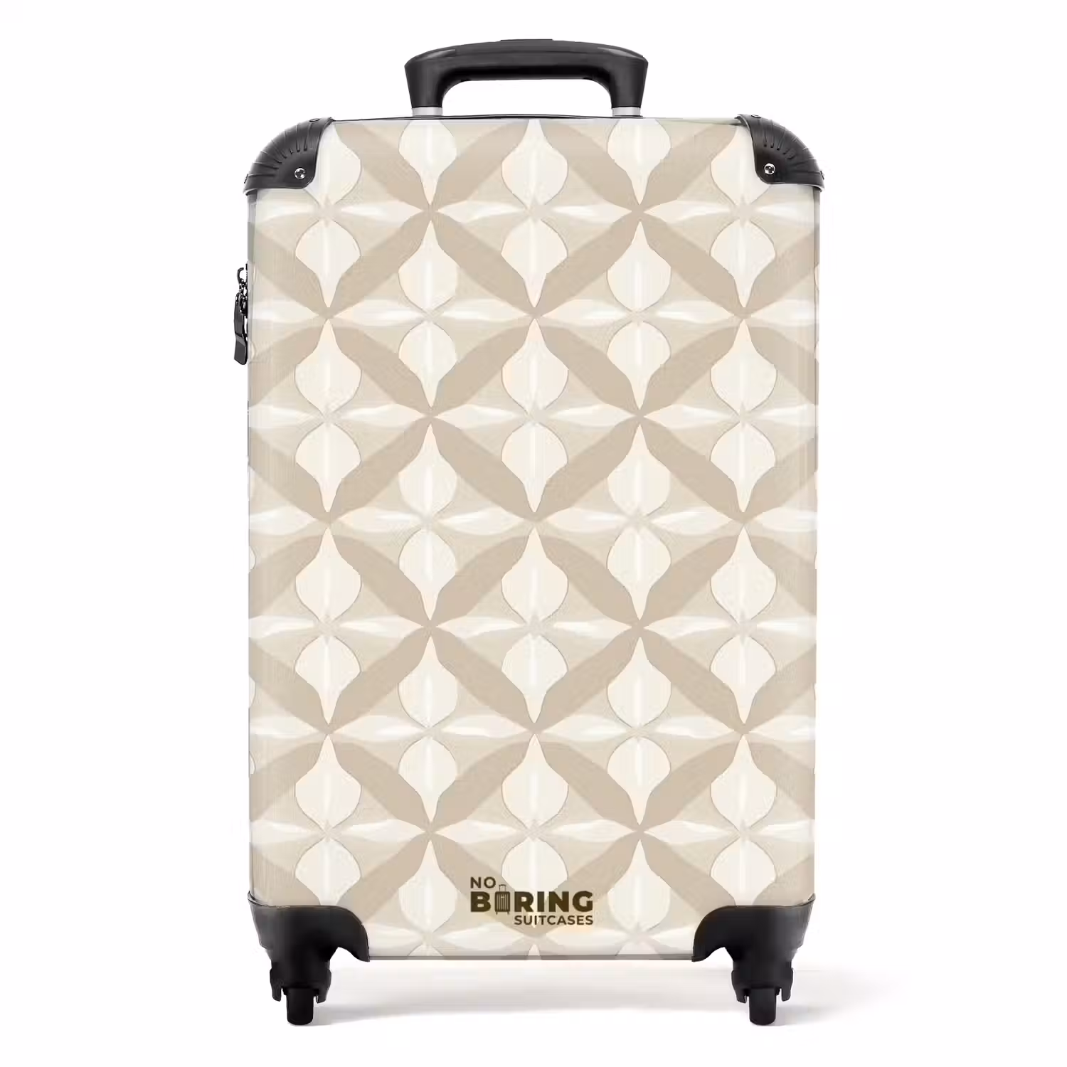 Patroon - Klassiek - Beige NBS - Handbagage koffer - Volwassenen Unisex middel -productfoto_recht