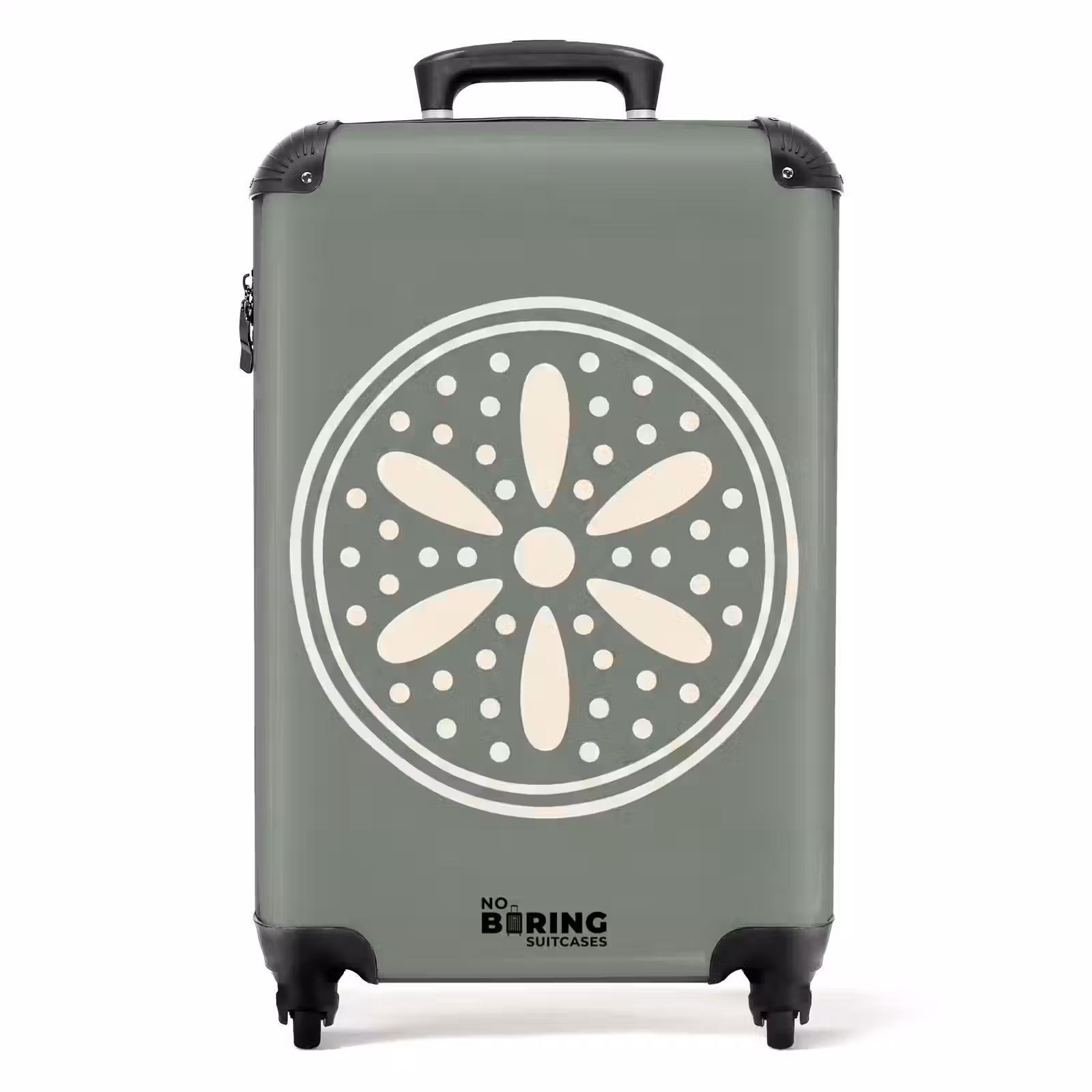 Koffer - Muster – Kreis – Abstrakt – Grün – Dekoration - Patroon - Cirkel - Abstract - Groen - Decoratie NBS - Handbagage koffer - Volwassenen Unisex middel