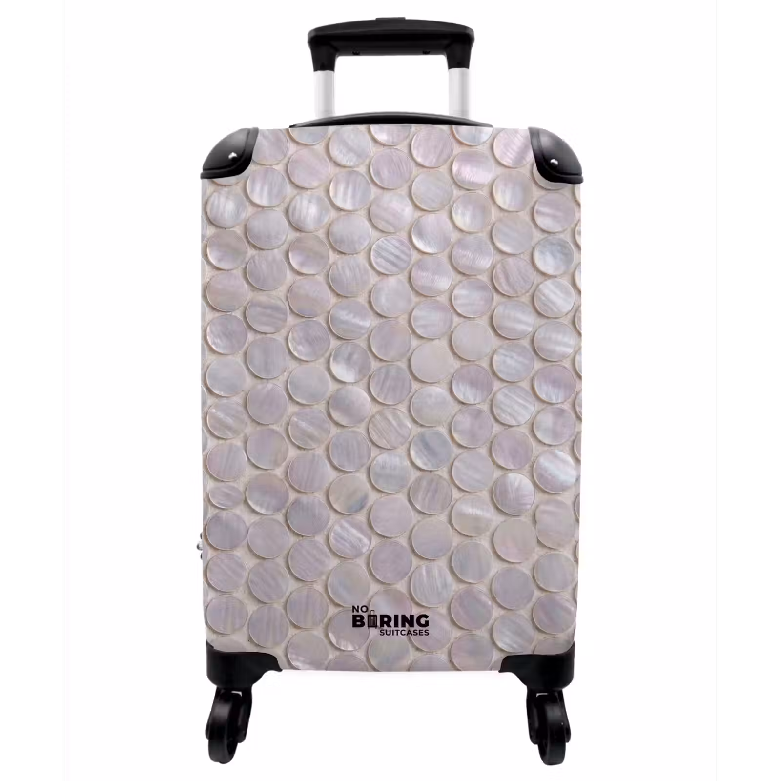 Koffer - Muster – Kreise – Abstrakt – Modern – Weiß - Patroon - Cirkels - Abstract - Modern - Wit NBS - Handbagage koffer - Vrouwen middel