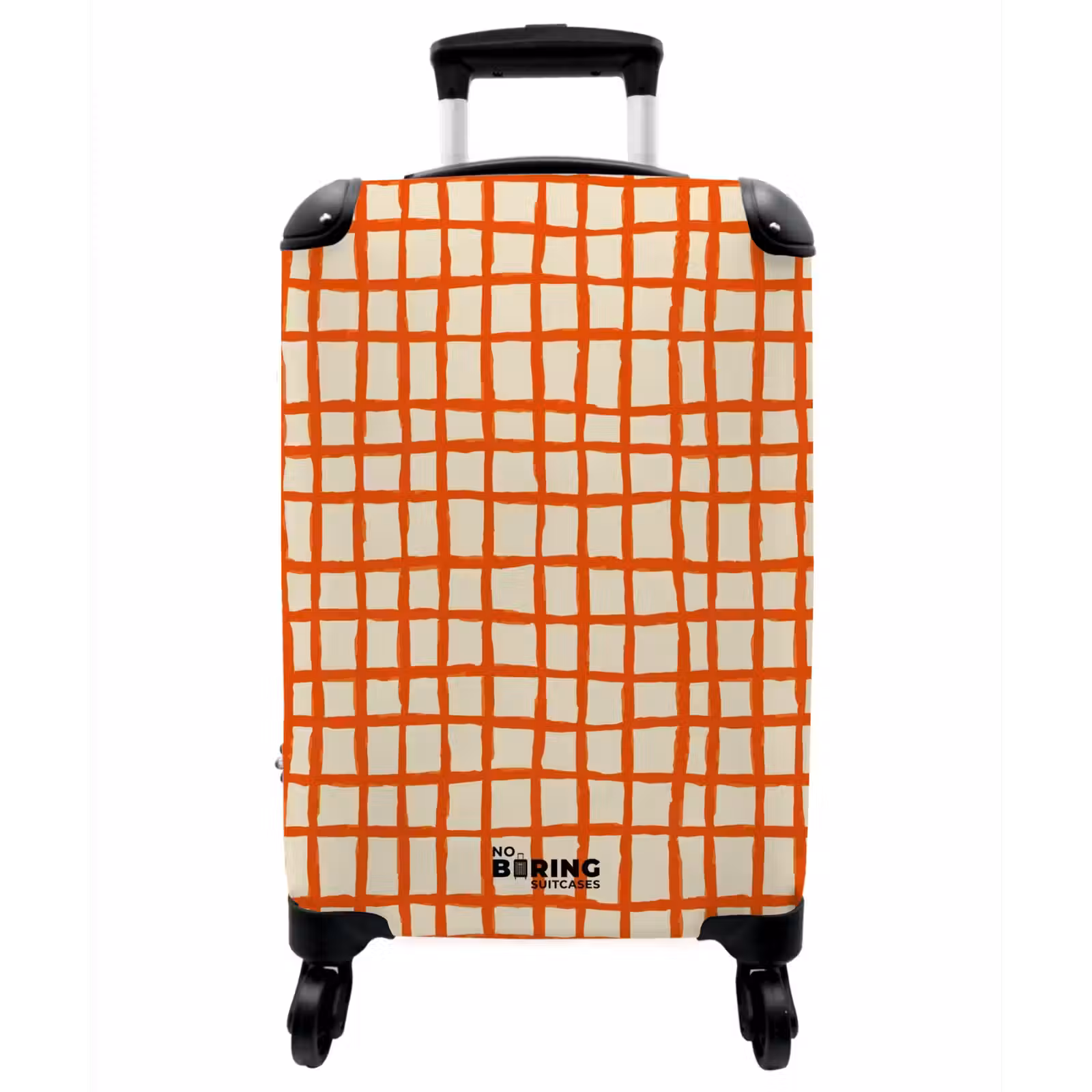 Koffer - Muster – Linien – Orange - Patroon - Lijnen - Oranje NBS - Handbagage koffer - Vrouwen middel