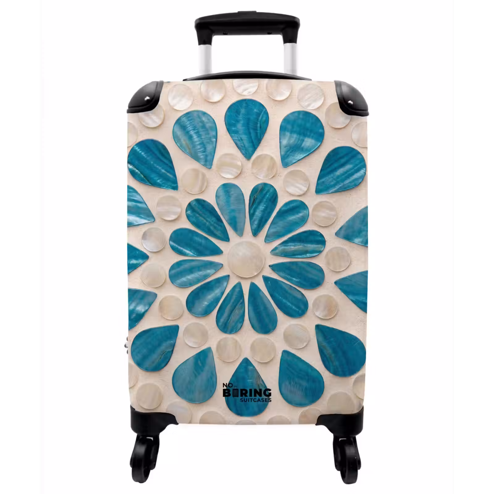 Koffer - Muster – Mosaik – Muscheln – Abstrakt – Türkis - Patroon - Mozaïek - Schelpen - Abstract - Turquoise NBS - Handbagage koffer - Vrouwen middel