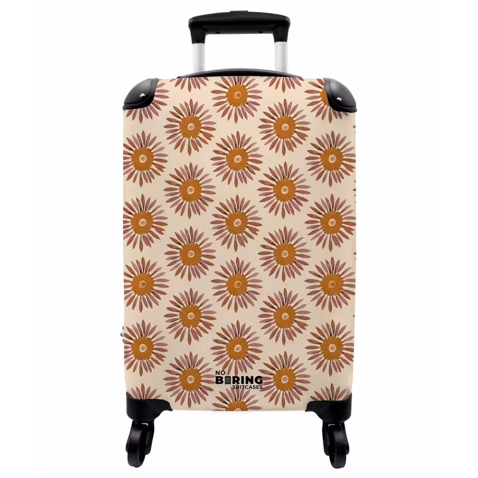 Koffer - Muster – Retro – Braun - Patroon - Retro - Bruin NBS - Handbagage koffer - Vrouwen middel