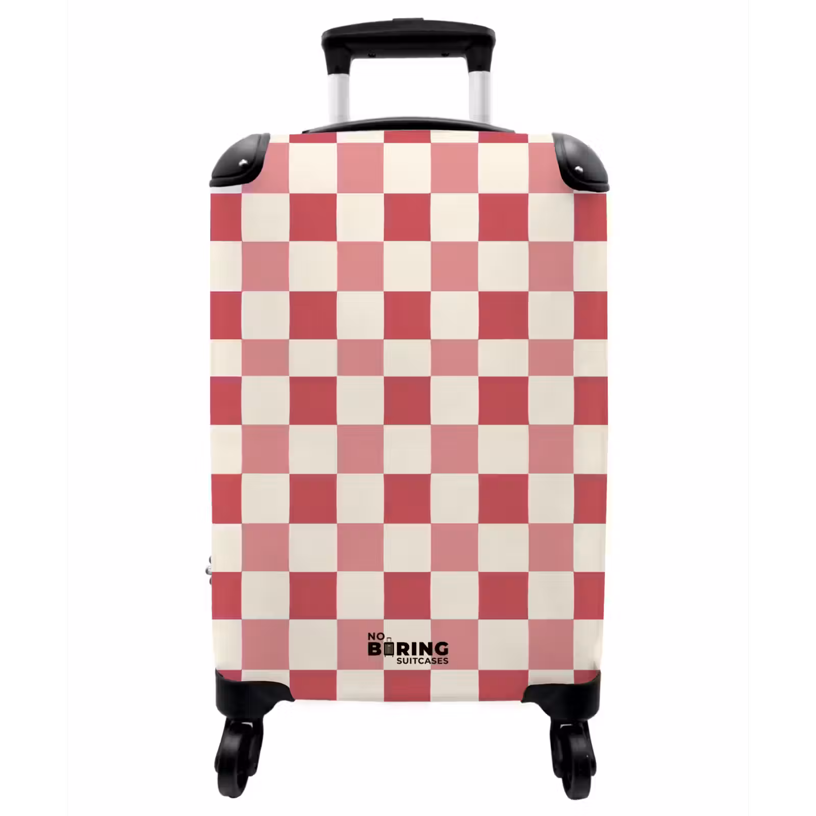 Koffer - Muster – Schach – Rosa - Patroon - Schaak - Roze NBS - Handbagage koffer - Vrouwen middel
