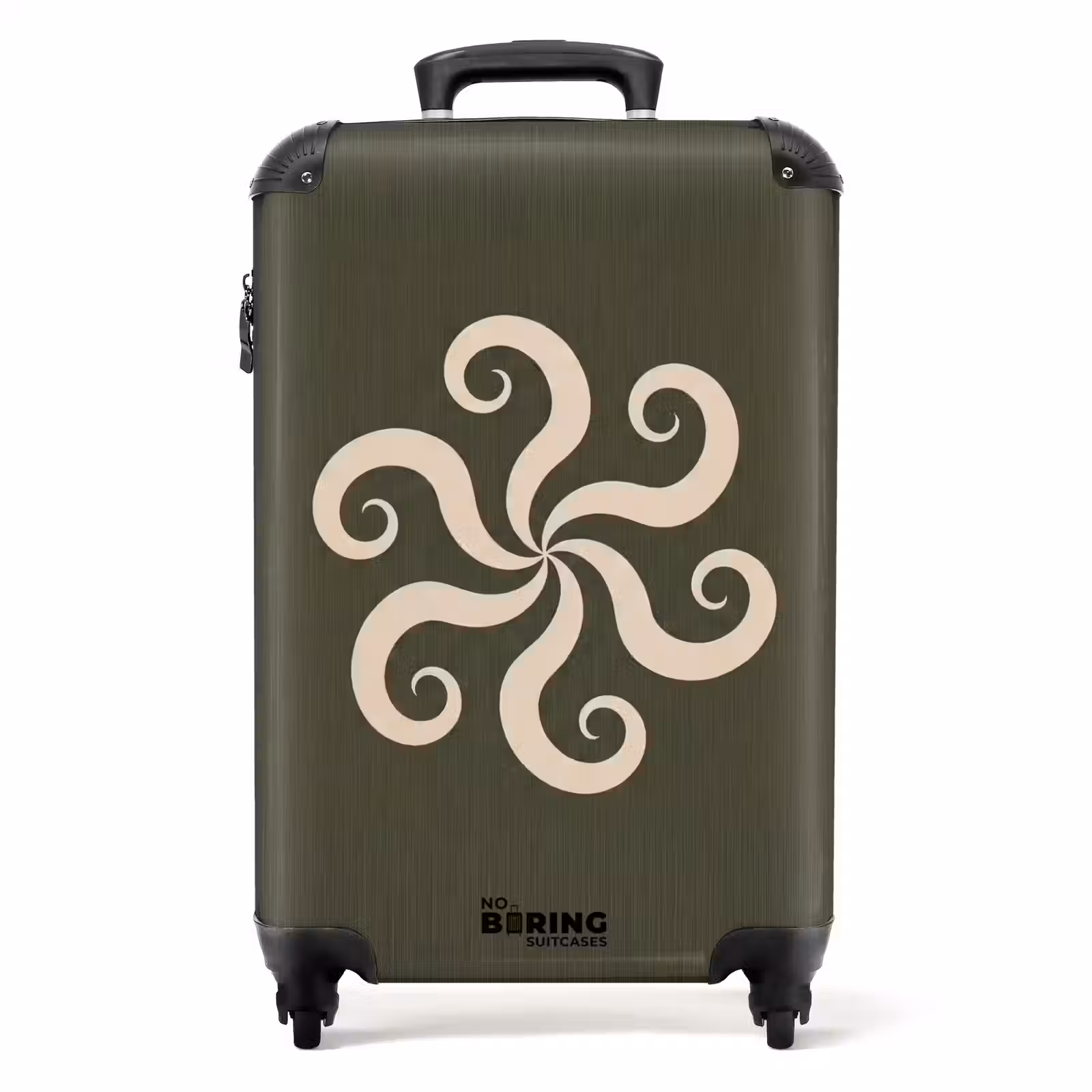 Koffer - Muster – Spirale – Abstrakt – Modern – Grün - Patroon - Spiraal - Abstract - Modern - Groen NBS - Handbagage koffer - Volwassenen Unisex middel