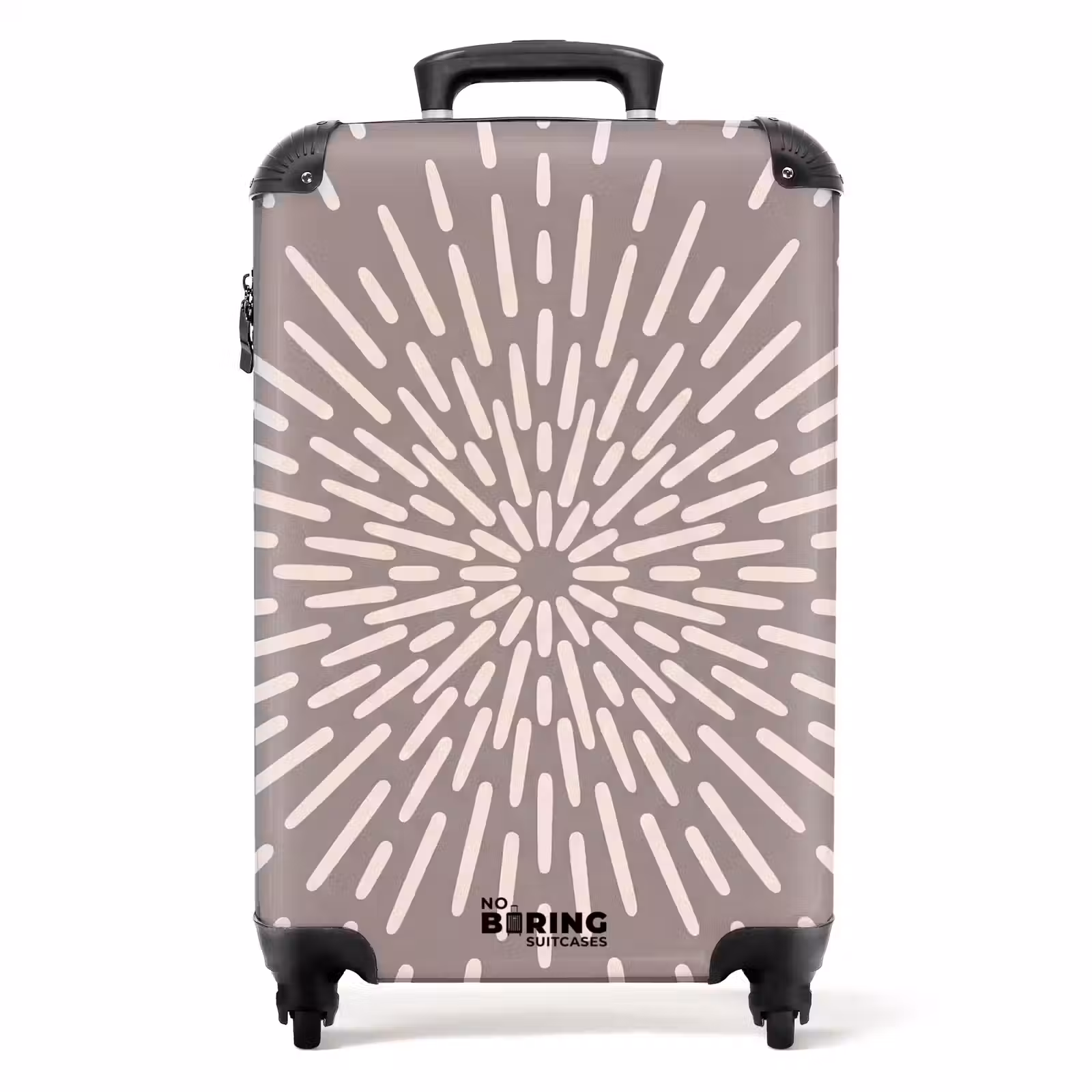Koffer - Muster – Strahlen – Abstrakt – Modern – Grau - Patroon - Stralen - Abstract - Modern - Grijs NBS - Handbagage koffer - Volwassenen Unisex middel