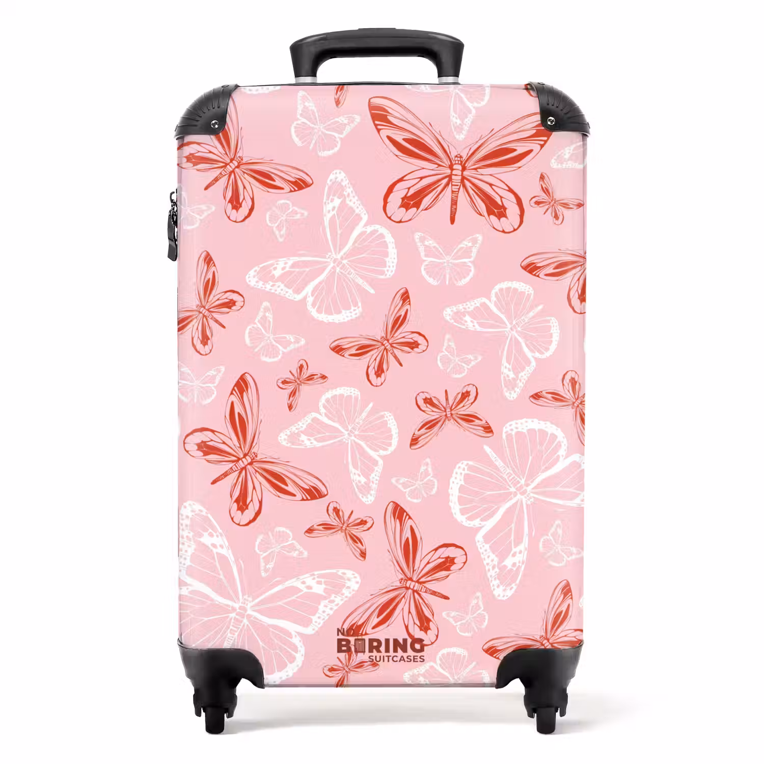 Patroon van vlinders NBS - Handbagage koffer - Unisex middel -productfoto_recht