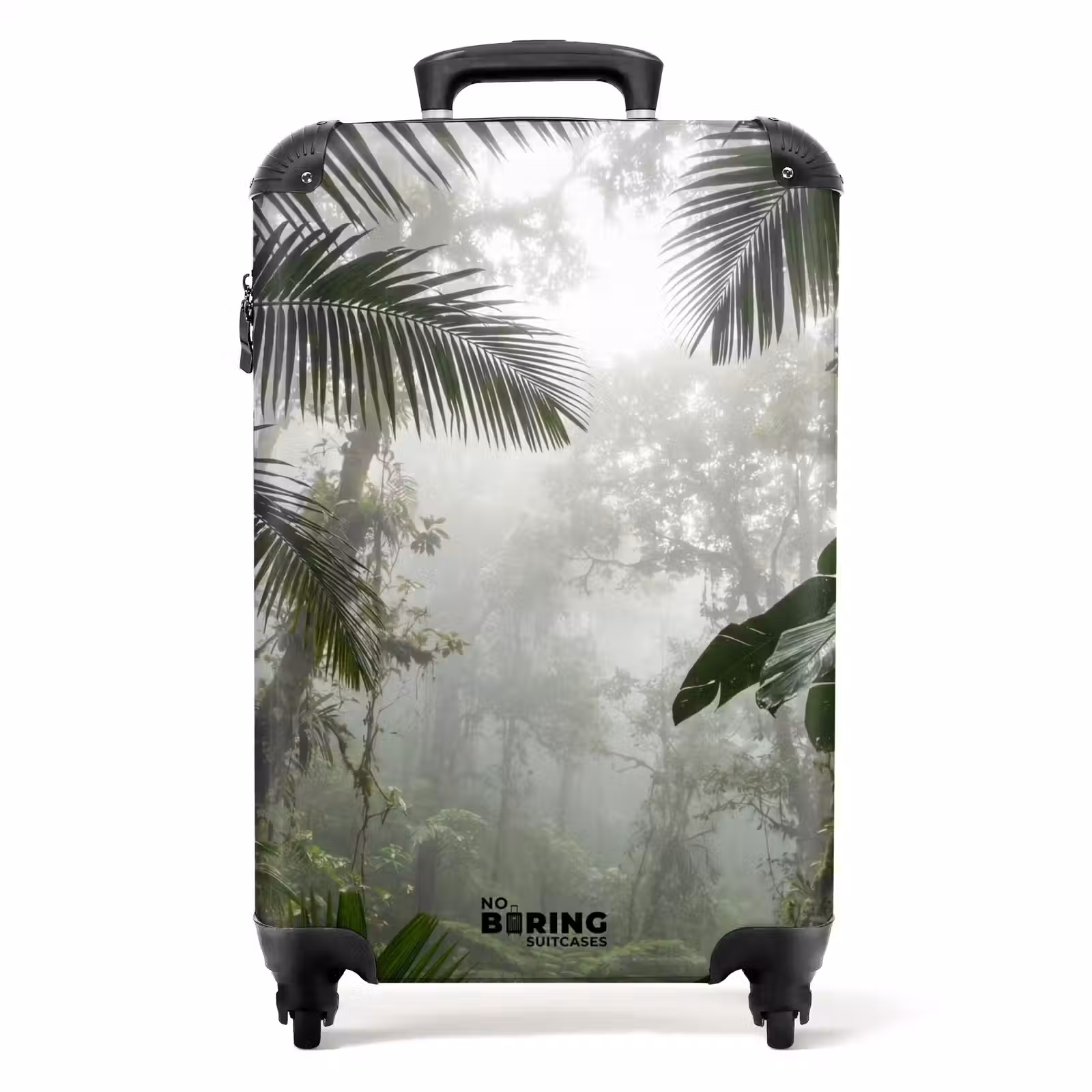 Koffer - Natur – Dschungel – Nebel – Grün – Blätter - Natuur - Jungle - Mist - Groen - Bladeren NBS - Handbagage koffer - Volwassenen Unisex middel