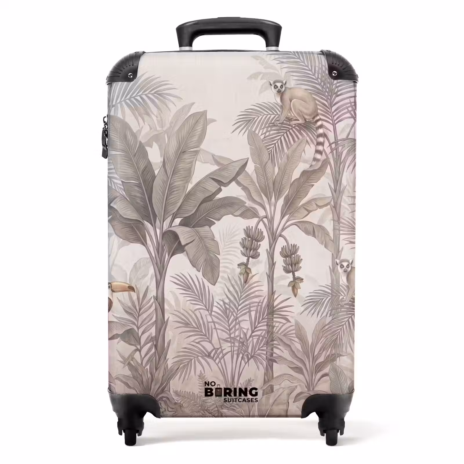 Koffer - Natur – Dschungel – Ringelschwanz-Lemur – Braun - Natuur - Jungle - Ringstaartmaki - Bruin NBS - Handbagage koffer - Volwassenen Unisex middel