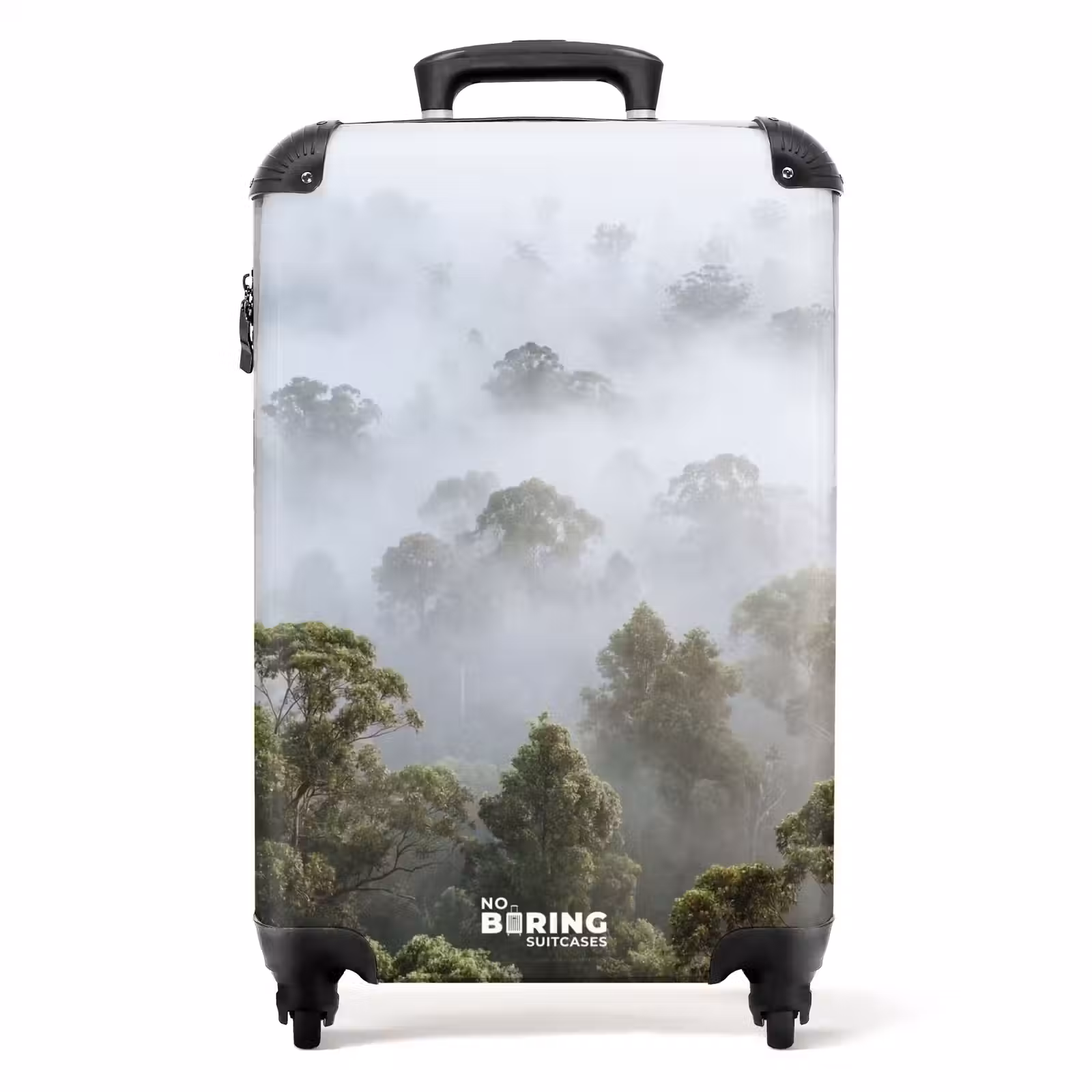 Koffer - Natur – Nebel – Wald – Morgen – Gold - Natuur - Mist - Bos - Ochtend - Goud NBS - Handbagage koffer - Volwassenen Unisex middel