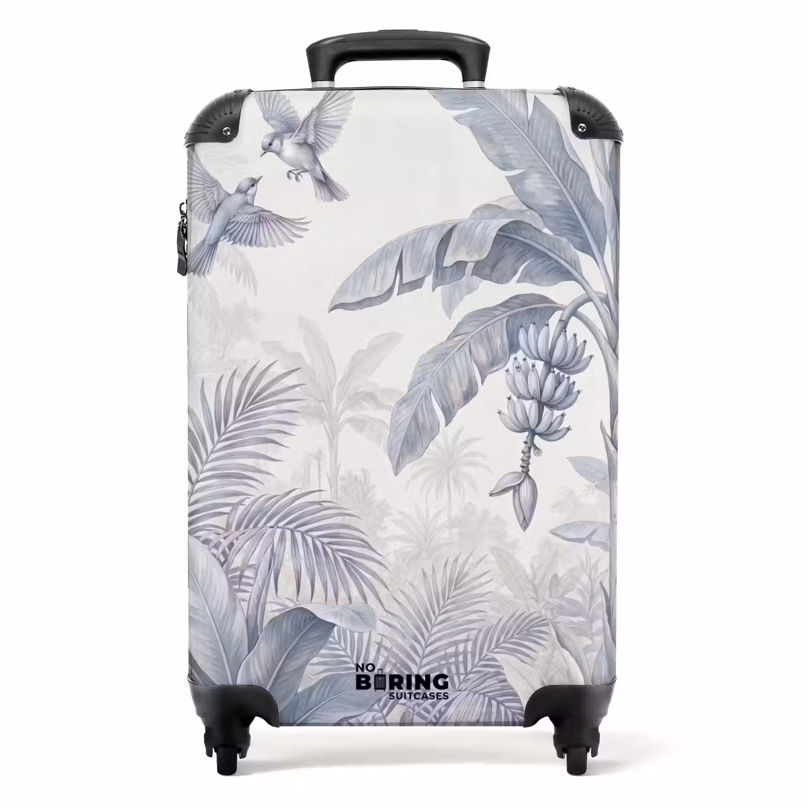 Koffer - Natur – Vogel – Dschungel – Illustration – Blau - Natuur - Vogel - Jungle - Illustratie - Blauw NBS - Handbagage koffer - Volwassenen Unisex middel