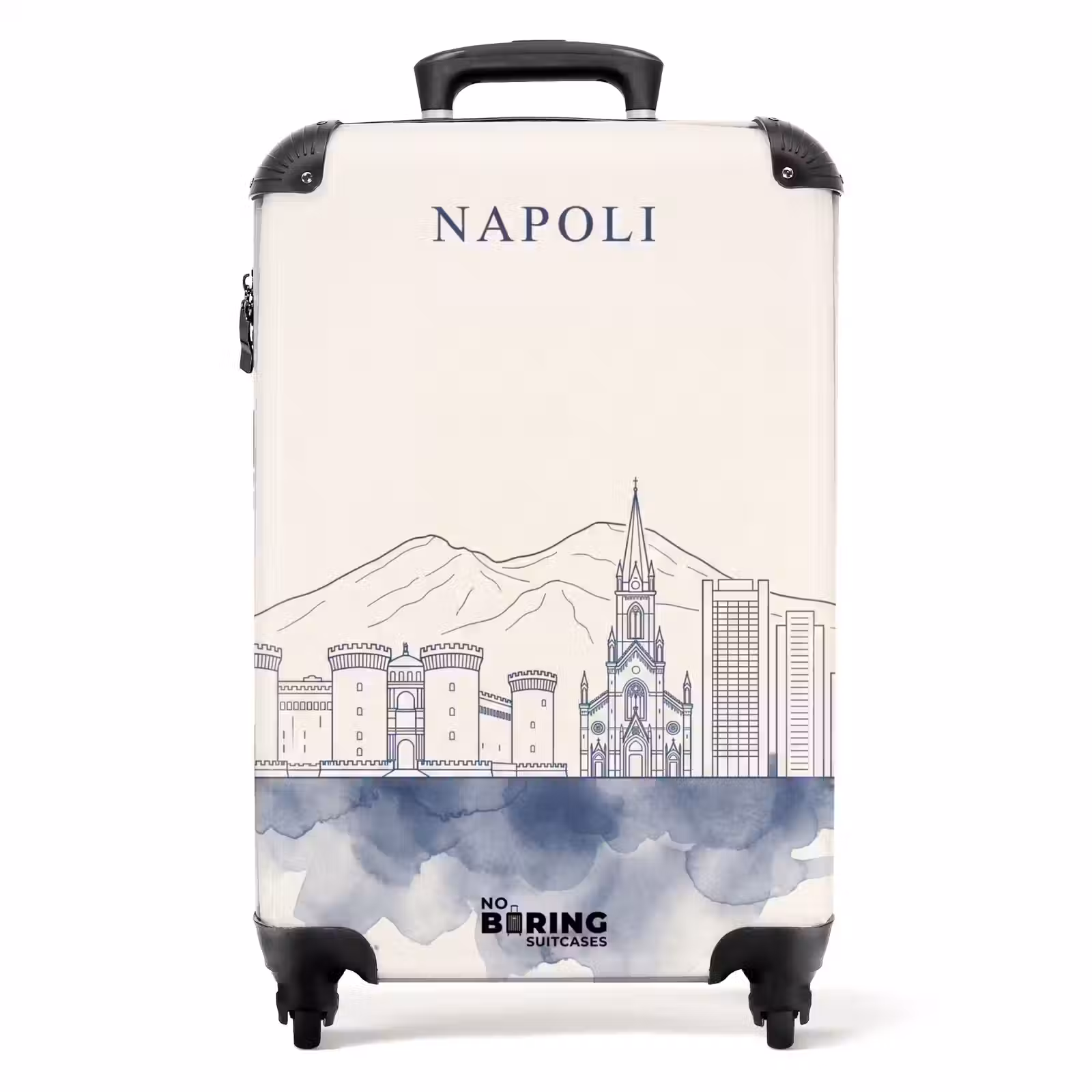 Koffer - Neapel – Skyline – Italien – Strichzeichnung – Aquarell - Napels - Skyline - Italie - Lijntekening - Aquarel NBS - Handbagage koffer - Volwassenen Unisex middel