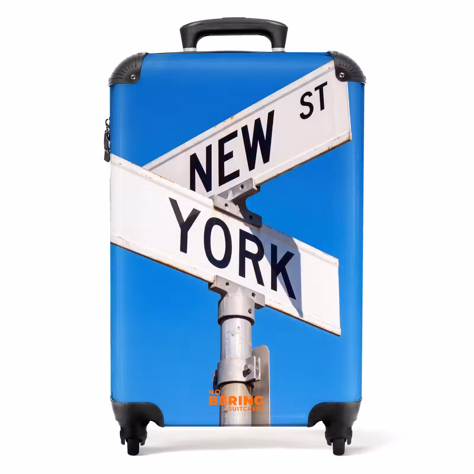 Koffer - New York – Straßenschild – Stadt – Urban – Blau - New York - Straatbord - Stad - Urban - Blauw NBS - Handbagage koffer - Volwassenen Unisex middel