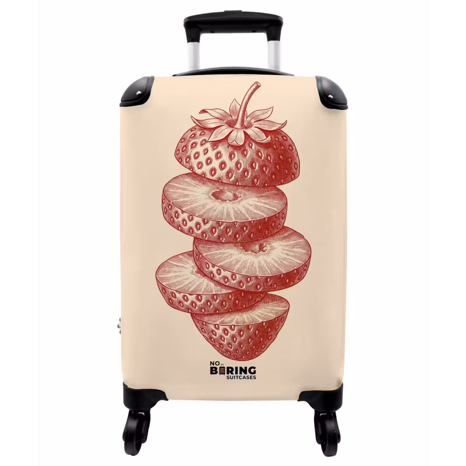 Koffer - Obst – Geschnitten – Illustration – Rot – Vintage - Fruit - Gesneden - Illustratie - Rood - Vintage NBS - Handbagage koffer - Vrouwen middel