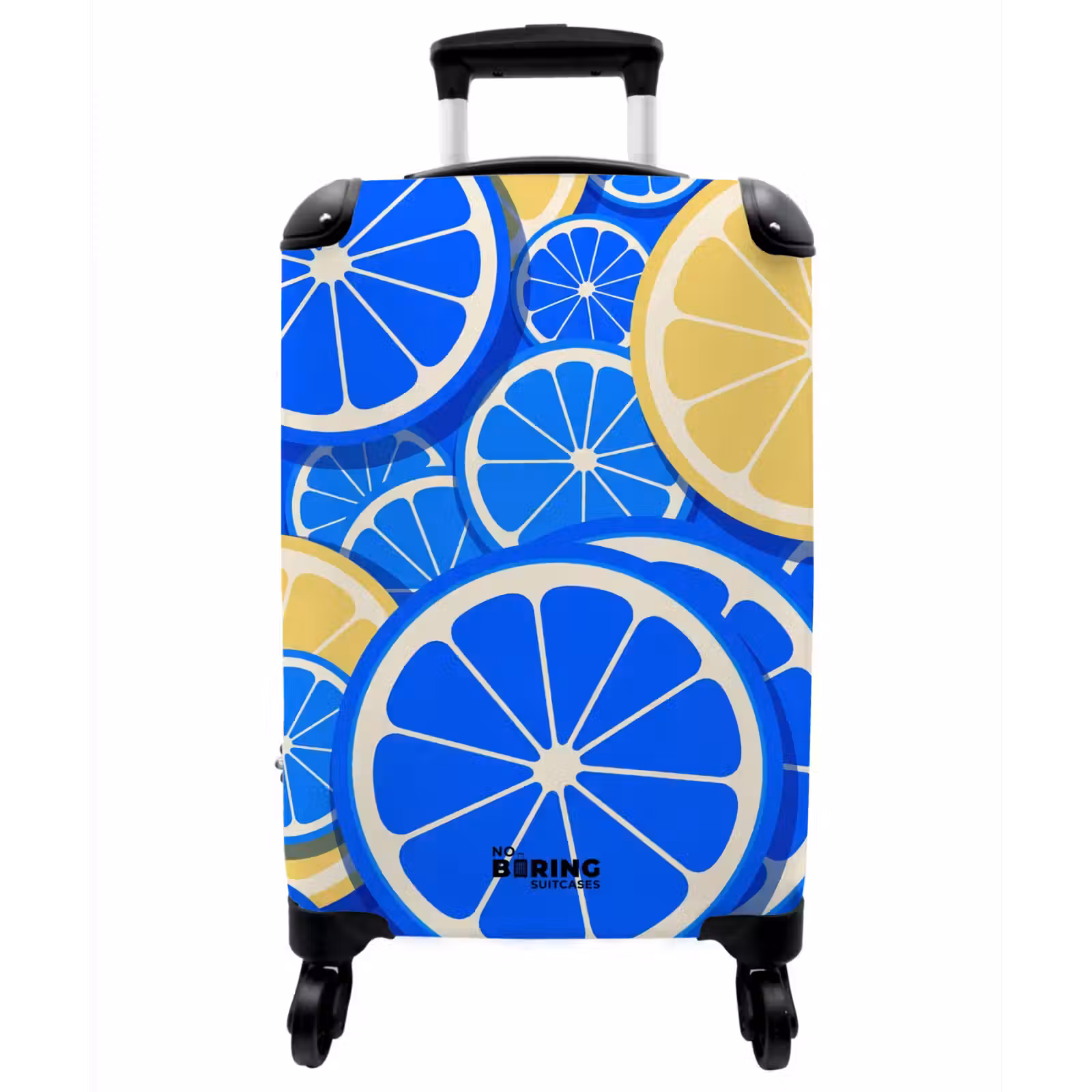 Koffer - Obst – Scheiben – Muster – Modern – Blau – Gelb - Fruit - Schijven - Patroon - Modern - Blauw - Geel NBS - Handbagage koffer - Vrouwen middel