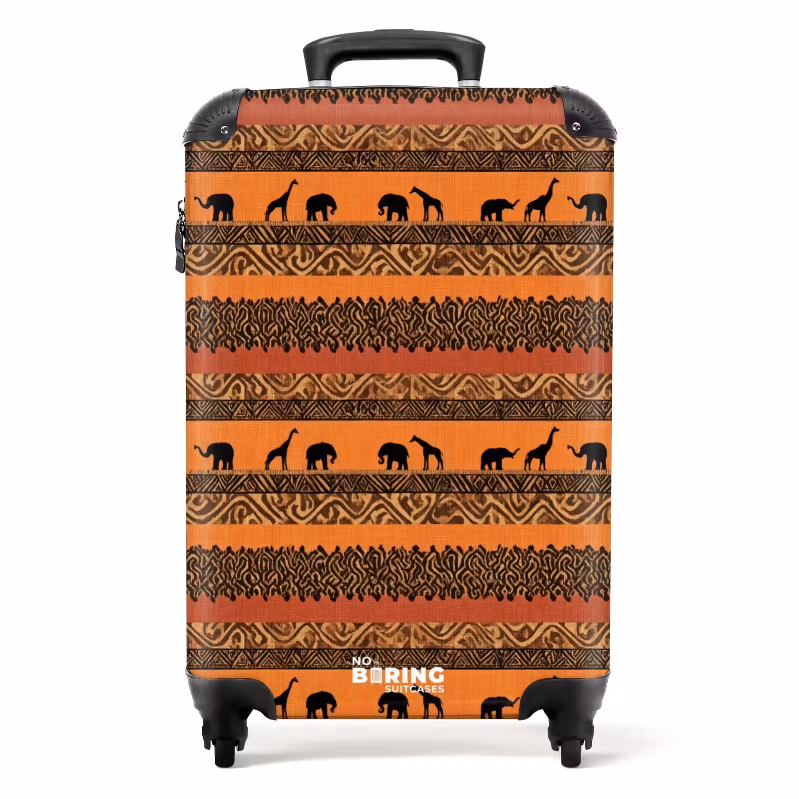 Koffer - Orange – Safari – Afrikaans – Tiere – Muster - Oranje - Safari - Afrikaans - Dieren - Patroon NBS - Handbagage koffer - Volwassenen Unisex middel
