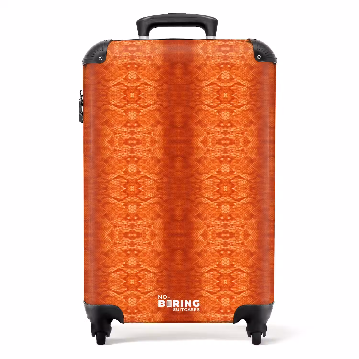 Oranje slangenhuid met symmetrische schubstructuur NBS - Handbagage koffer - Volwassenen Unisex middel -productfoto_recht