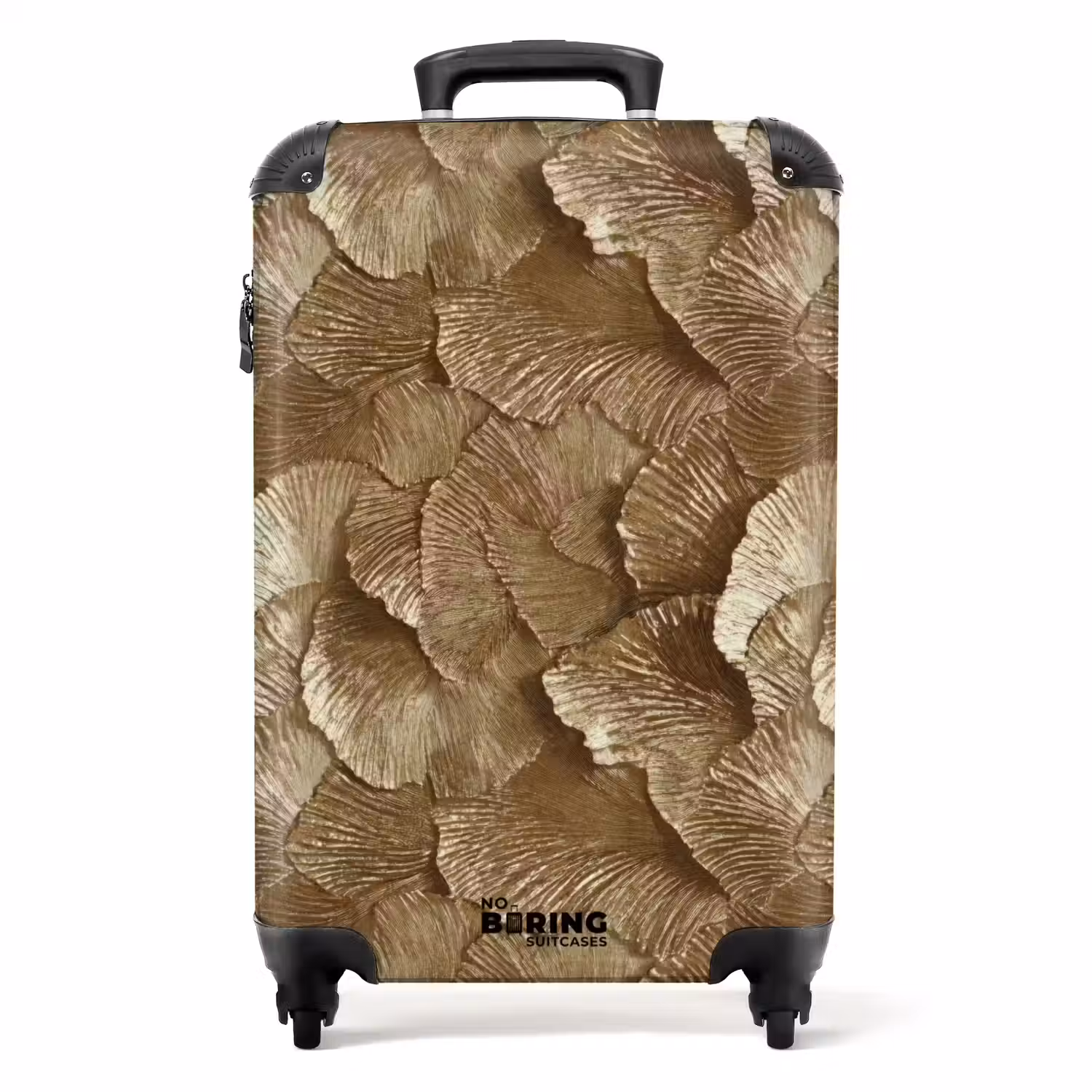 Organisch - Patroon - Bladeren - Goud NBS - Handbagage koffer - Volwassenen Unisex middel -productfoto_recht