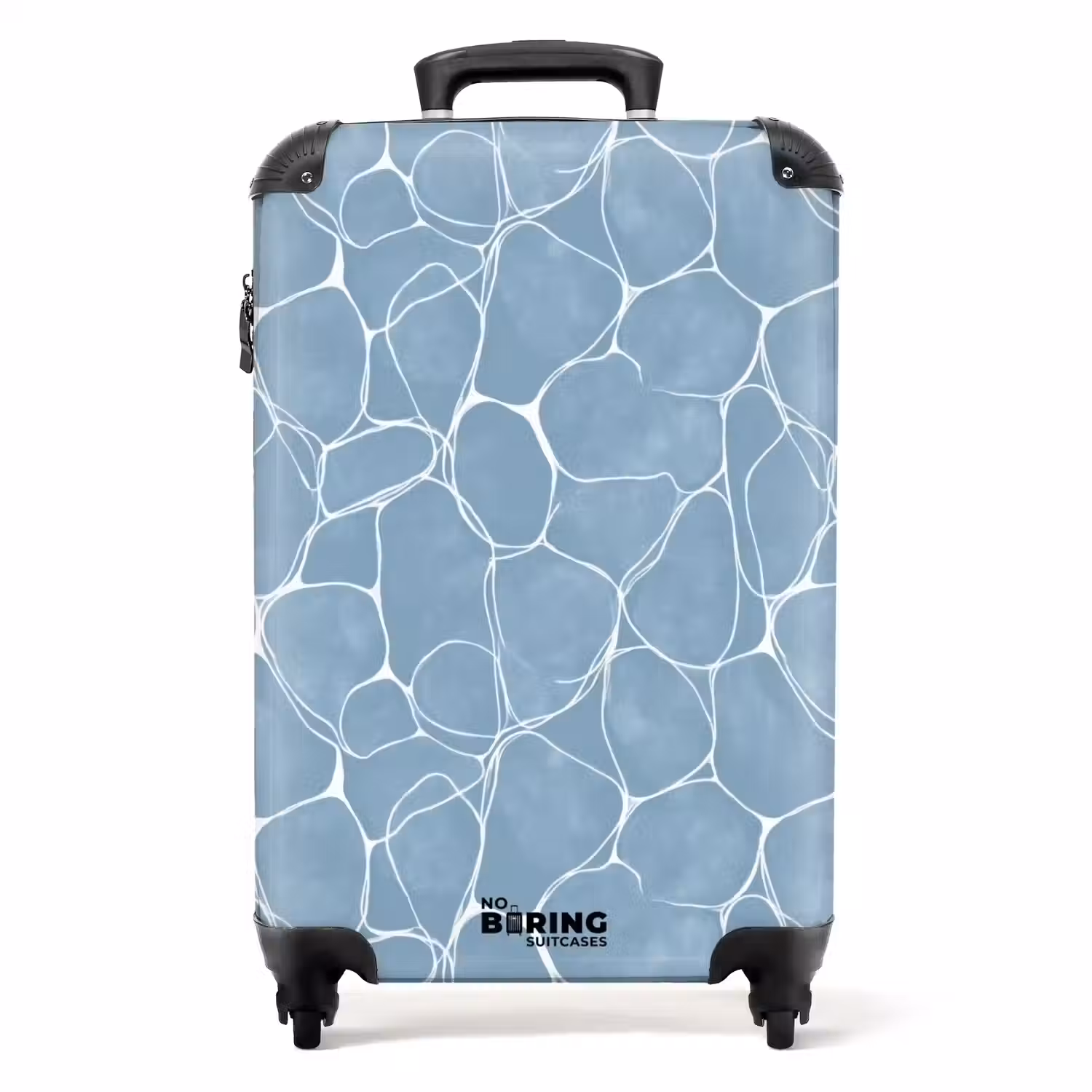 Organisch - Patroon - Blauw NBS - Handbagage koffer - Volwassenen Unisex middel -productfoto_recht
