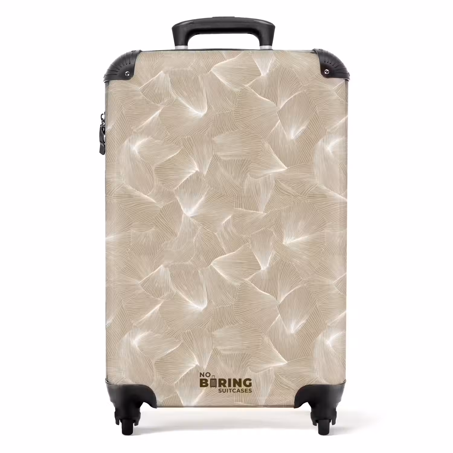 Organisch - Textuur - Beige NBS - Handbagage koffer - Volwassenen Unisex middel -productfoto_recht