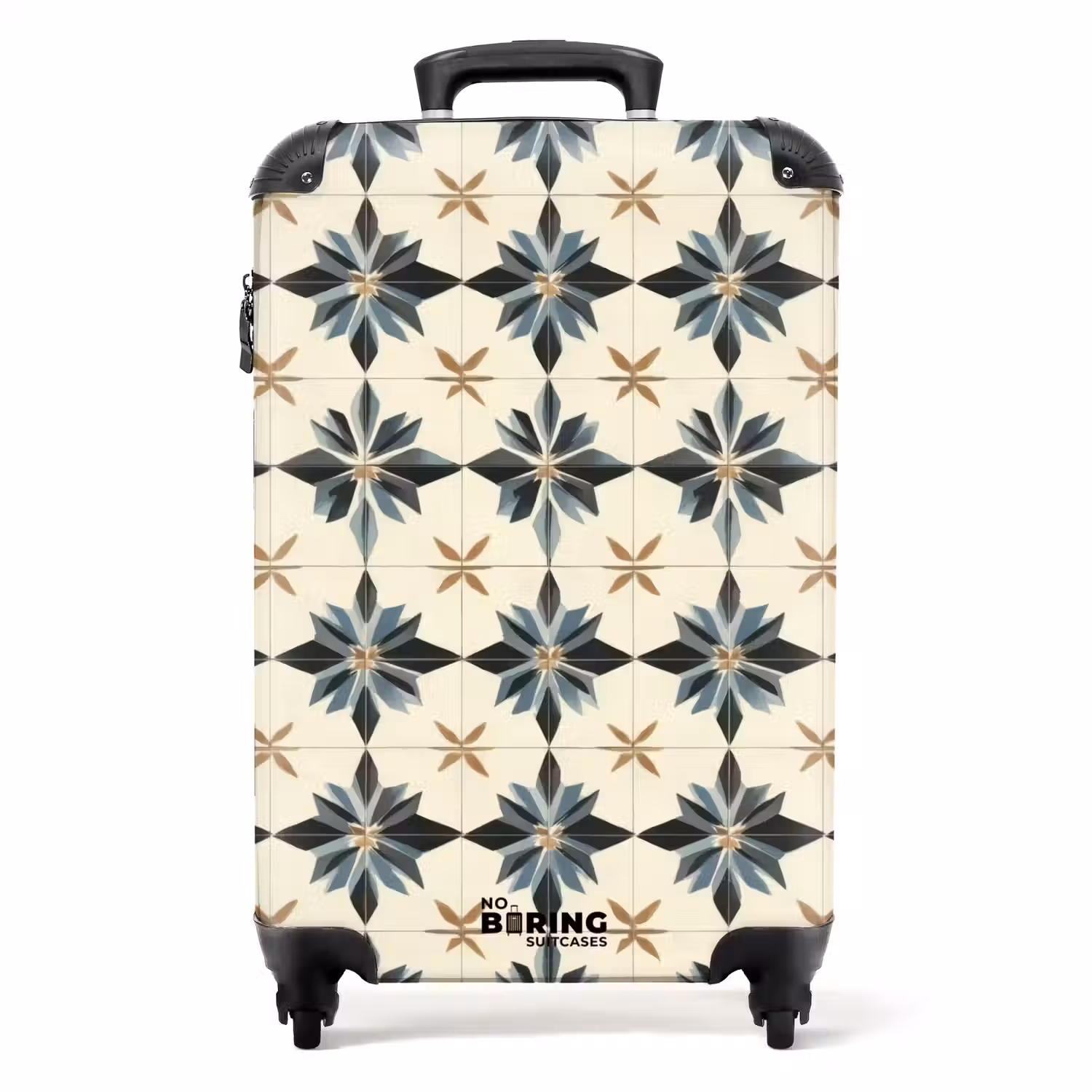 Sierlijk - Ornament - Blauw NBS - Handbagage koffer - Volwassenen Unisex middel -productfoto_recht