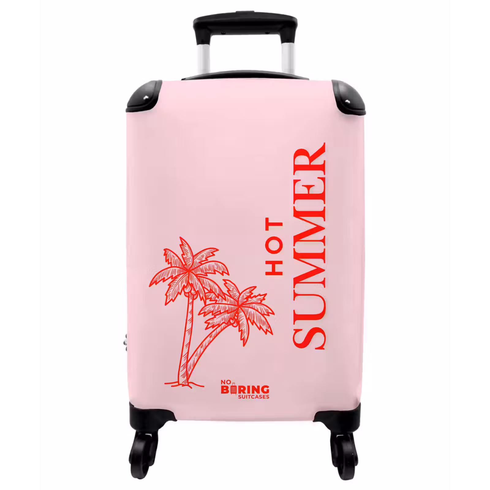 Koffer - Palmenblüten – Rosa – Rot - Palmvomen - Roze - Rood NBS - Handbagage koffer - Vrouwen middel