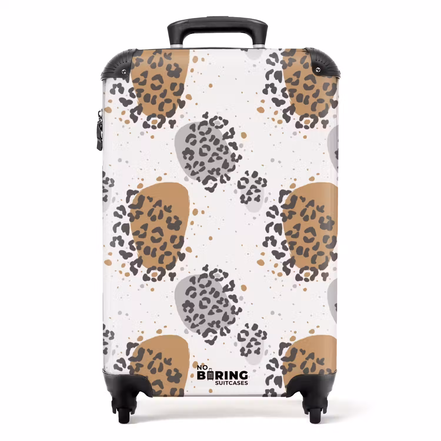 Dieren print panter met vlekken NBS - Handbagage koffer - Kinderen Unisex middel -productfoto_recht
