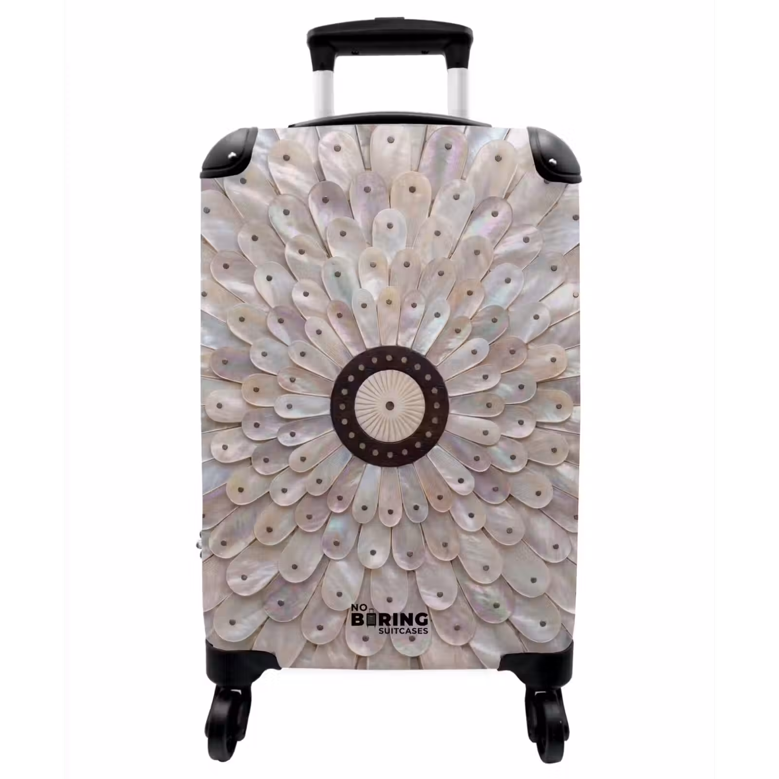 Koffer - Perlmutt – Muster – Dekoration – Handwerk – Weiß - Parelmoer - Patroon - Decoratie - Ambacht - Wit NBS - Handbagage koffer - Vrouwen middel