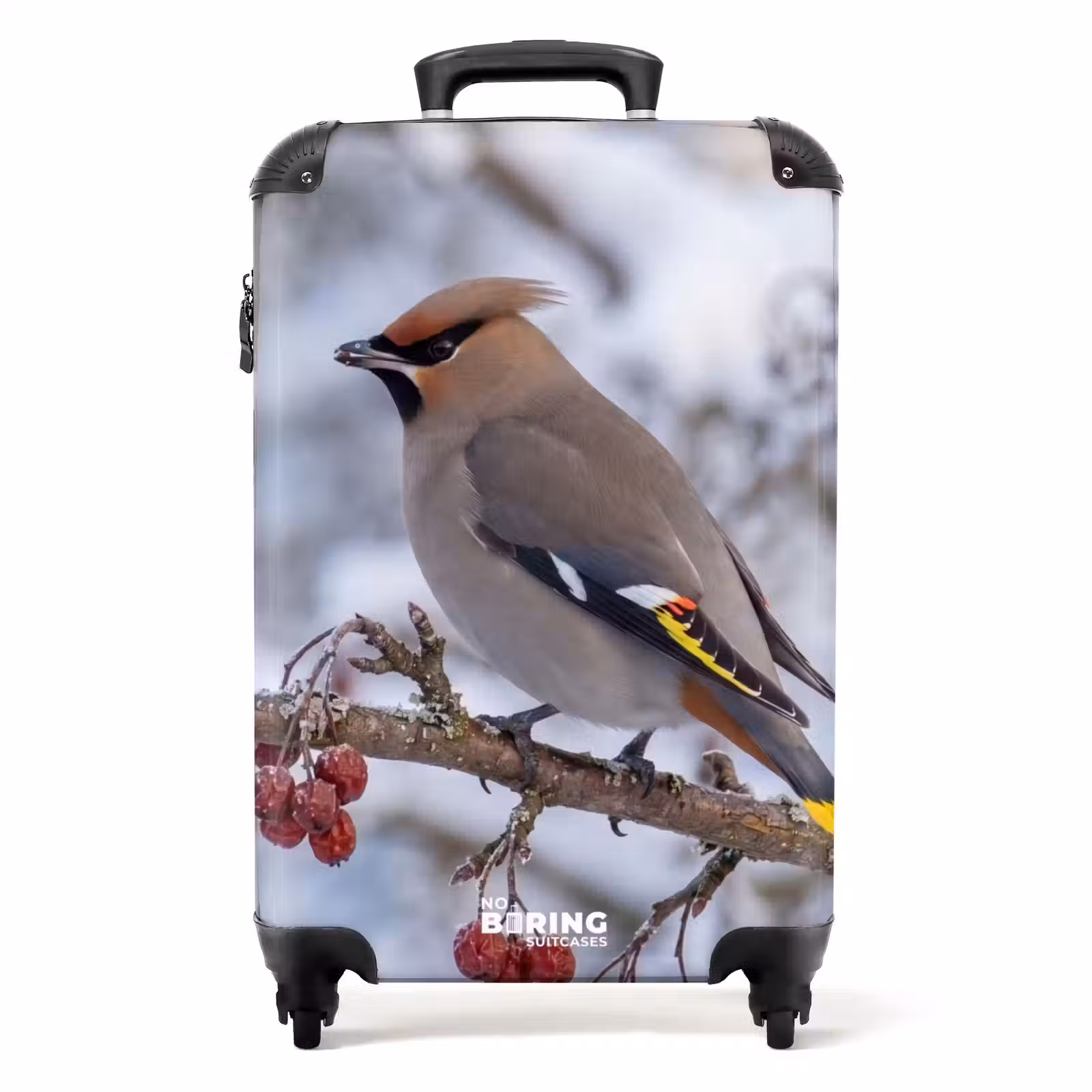 Koffer - Pestvogel – Beeren – Winter – Natur - Pestvogel - Bessen - Winter - Natuur NBS - Handbagage koffer - Volwassenen Unisex middel