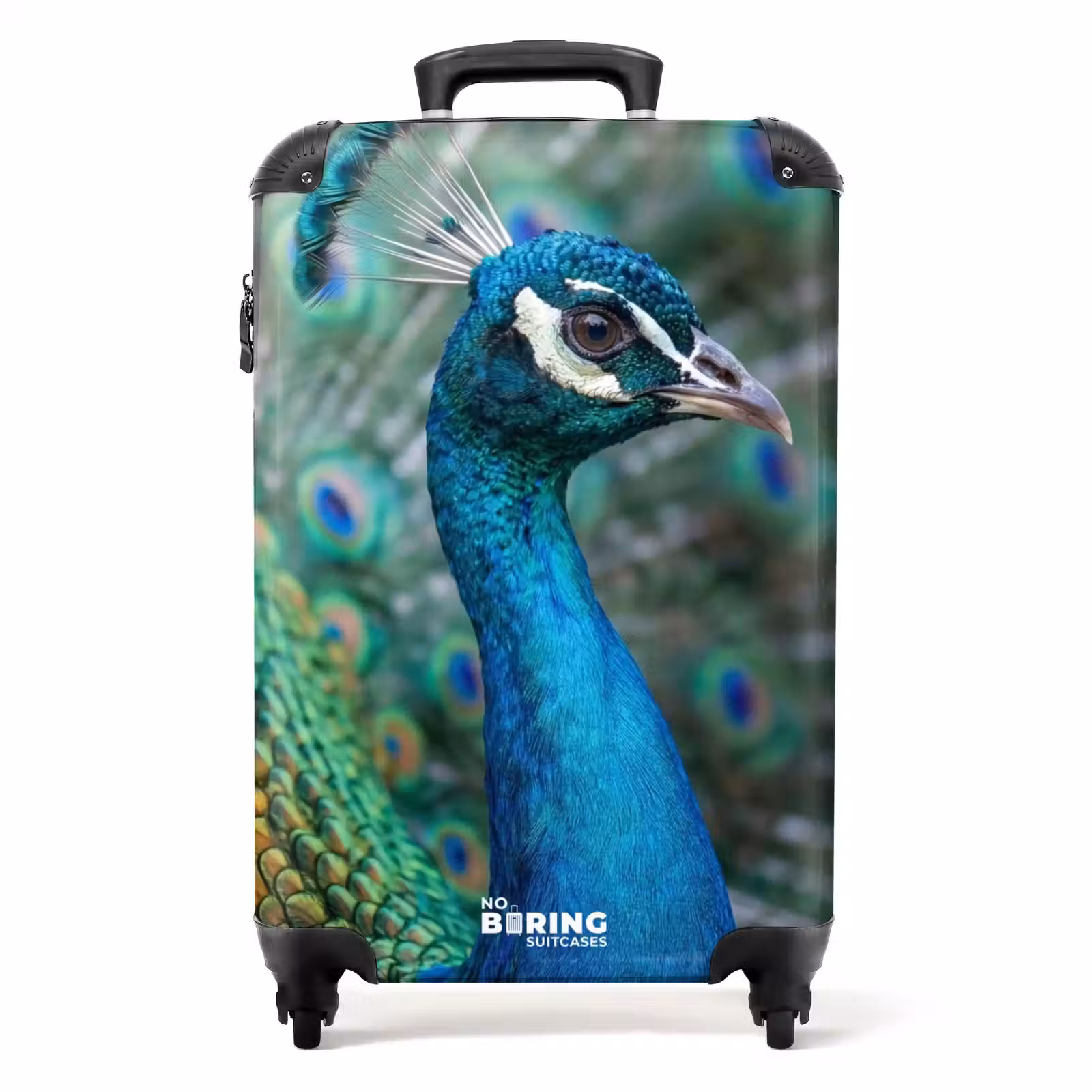 Koffer - Pfau – Federn – Blau - Pauw - Veren - Blauw NBS - Handbagage koffer - Volwassenen Unisex middel