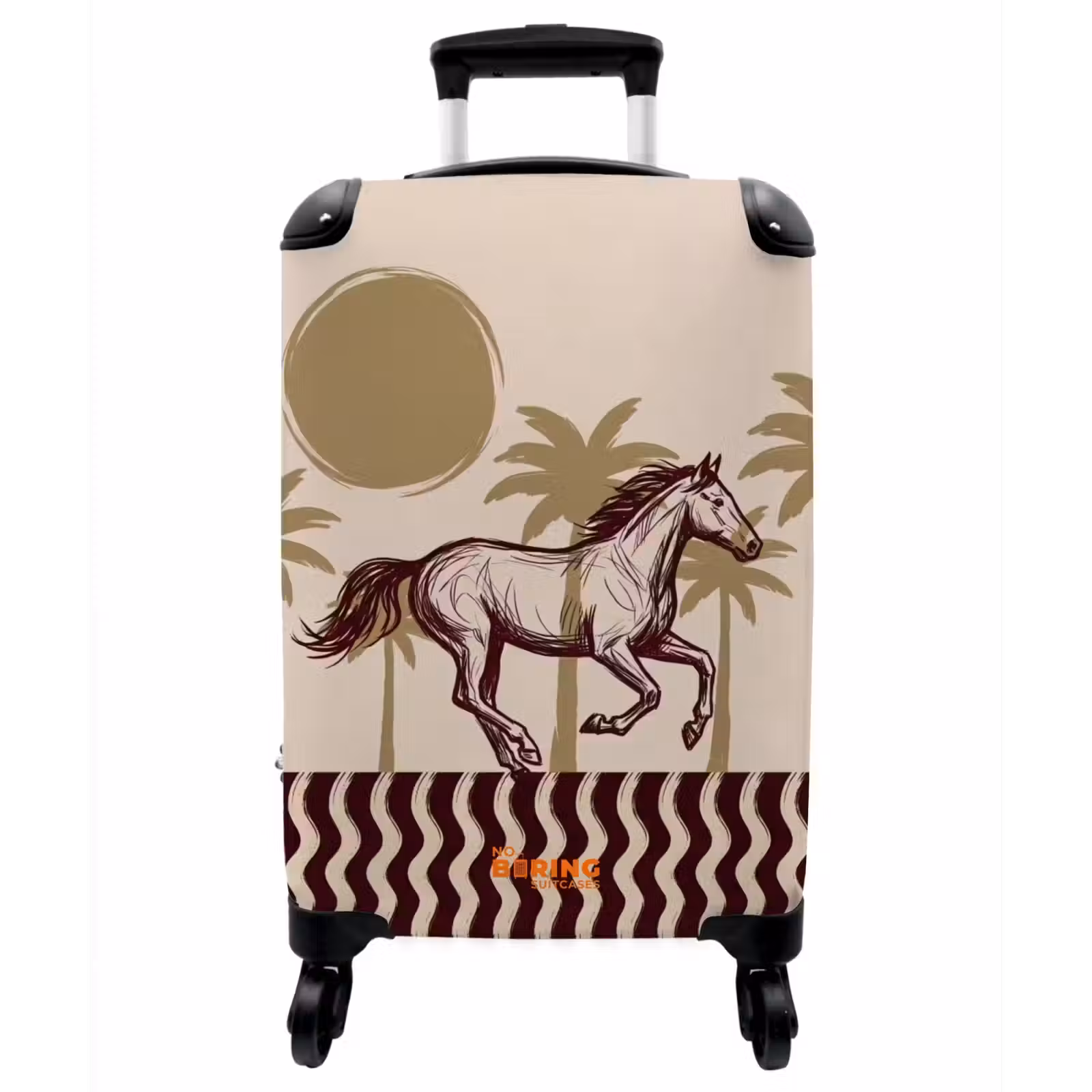 Koffer - Pferd – im Galopp – Wüste – Illustration - Paard - Galopperend - Woestijn - Illustratie NBS - Handbagage koffer - Vrouwen middel