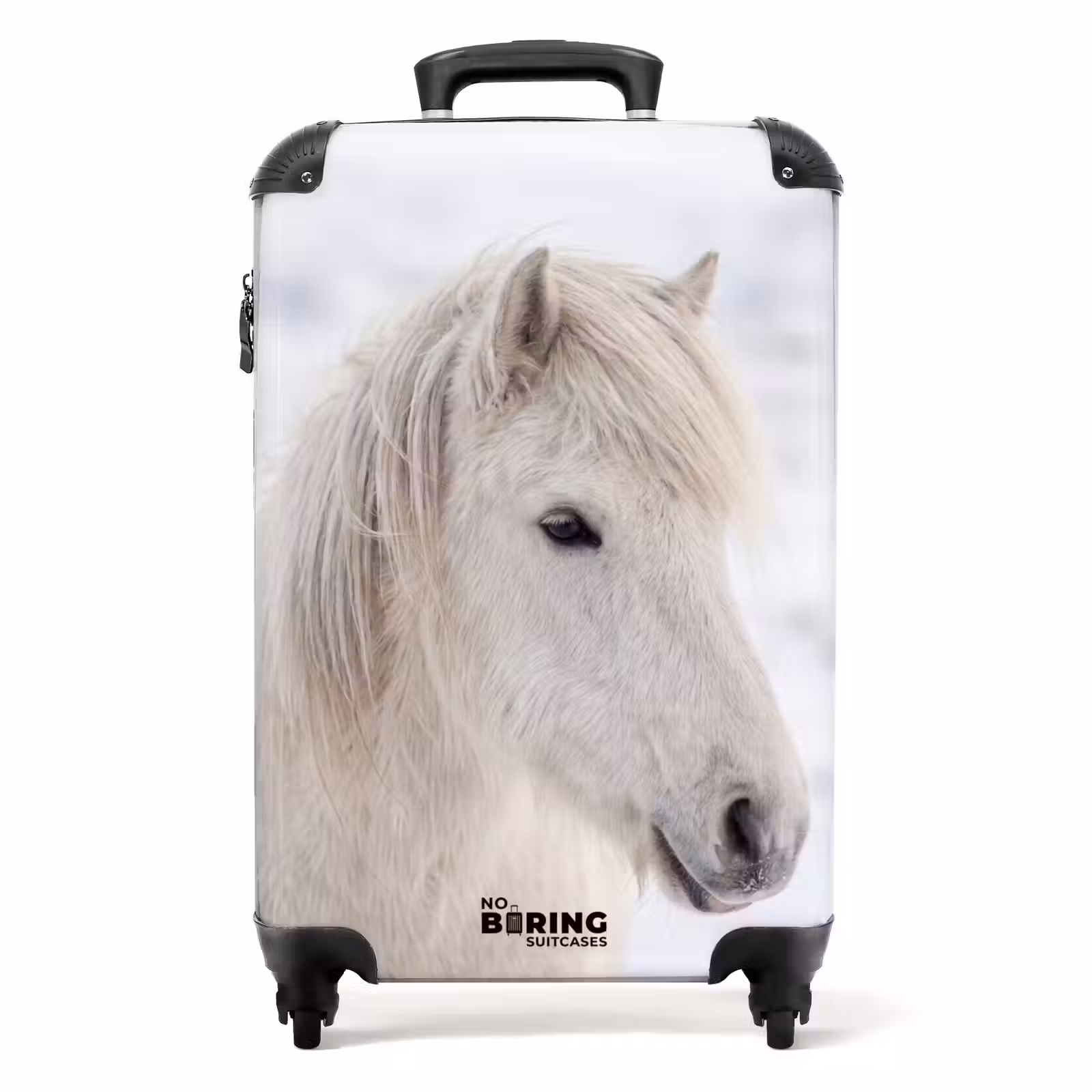 Koffer - Pferd – Kopf – Winter – Tiere – Weiß - Paard - Kop - Winter - Dieren - Wit NBS - Handbagage koffer - Volwassenen Unisex middel
