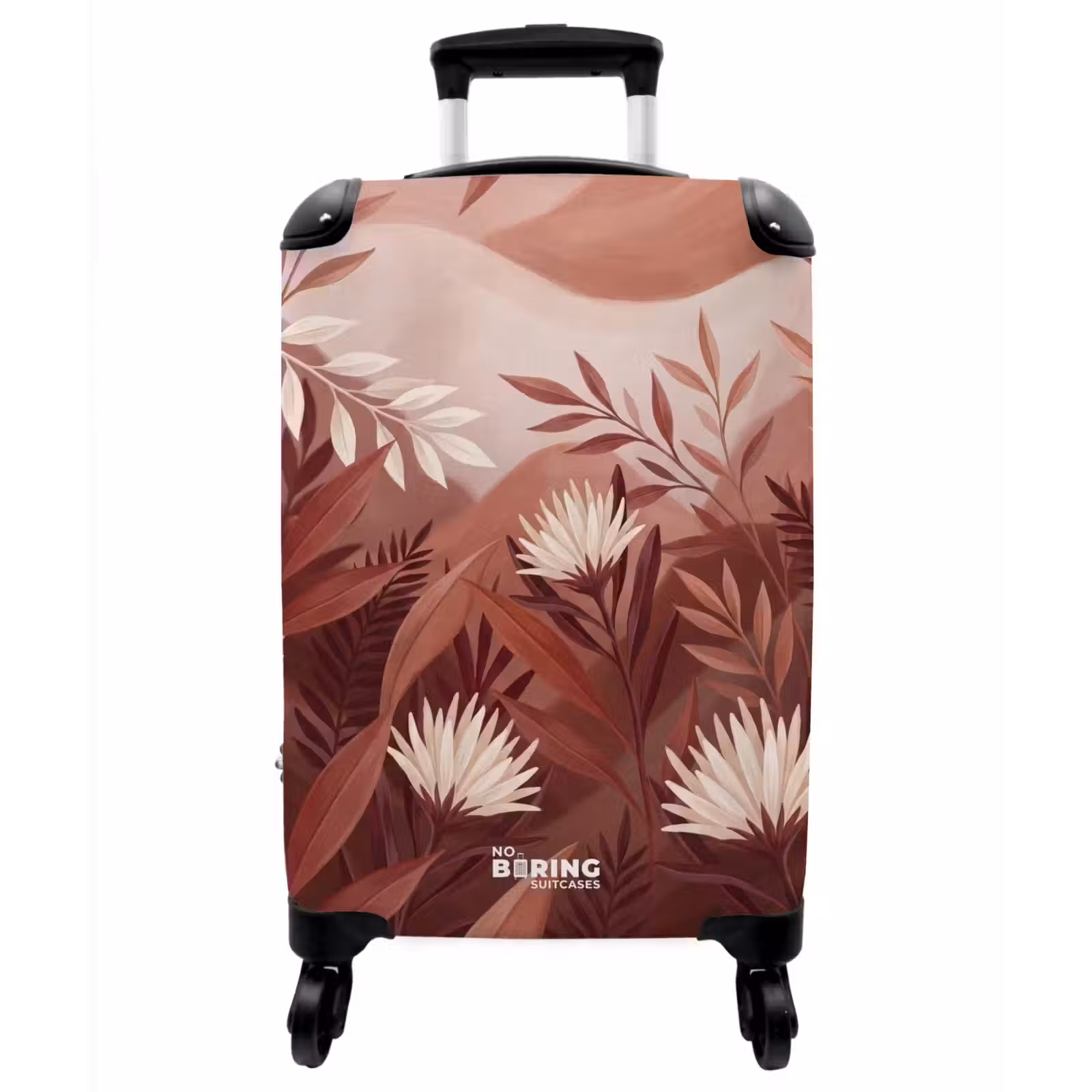Koffer - Pflanzen – Blätter – Botanisch – Modern – Braun - Planten - Bladeren - Botanisch - Modern - Bruin NBS - Handbagage koffer - Vrouwen middel