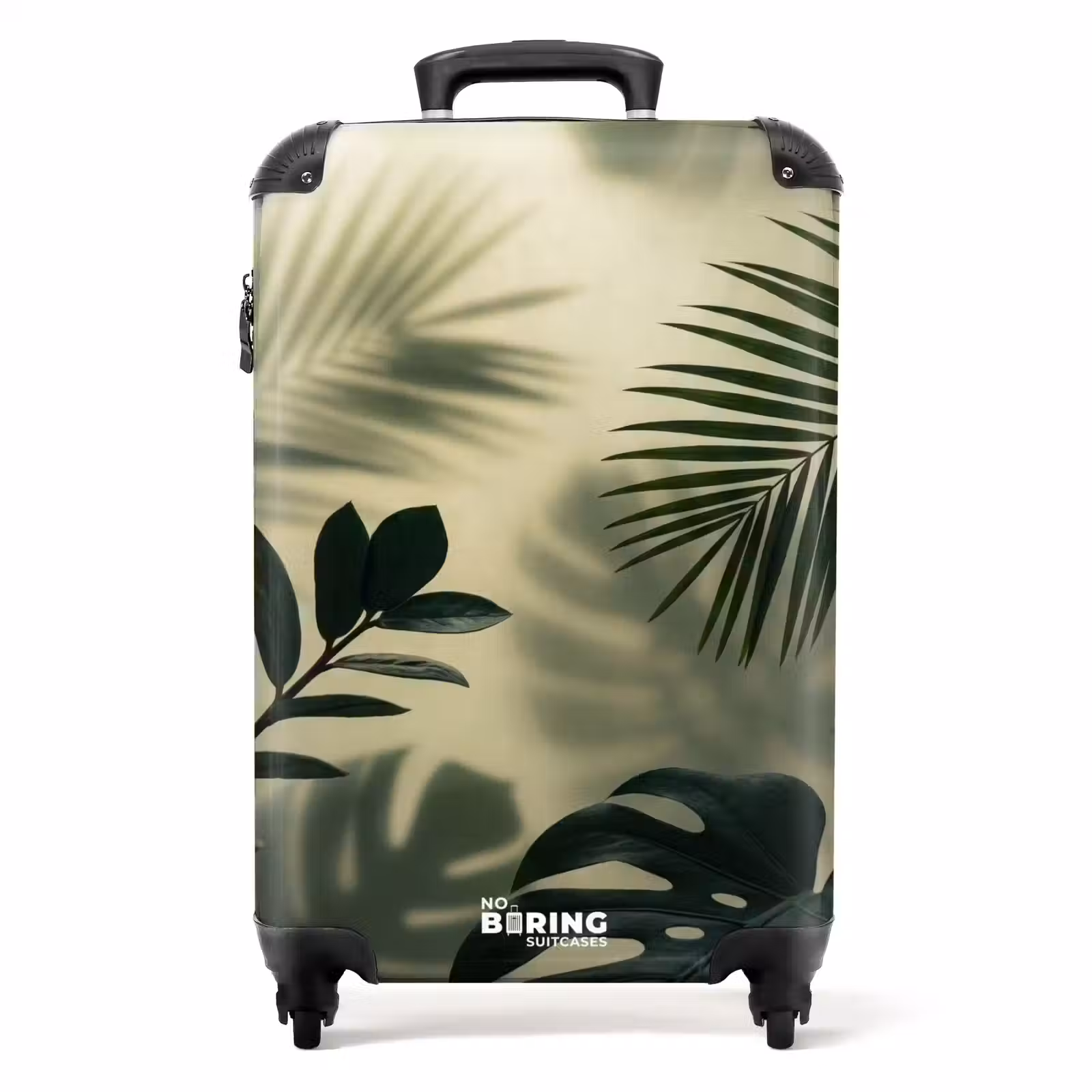 Koffer - Pflanzen – Blätter – Schatten – Grün – Modern - Planten - Bladeren - Schaduwen - Groen - Modern NBS - Handbagage koffer - Volwassenen Unisex middel