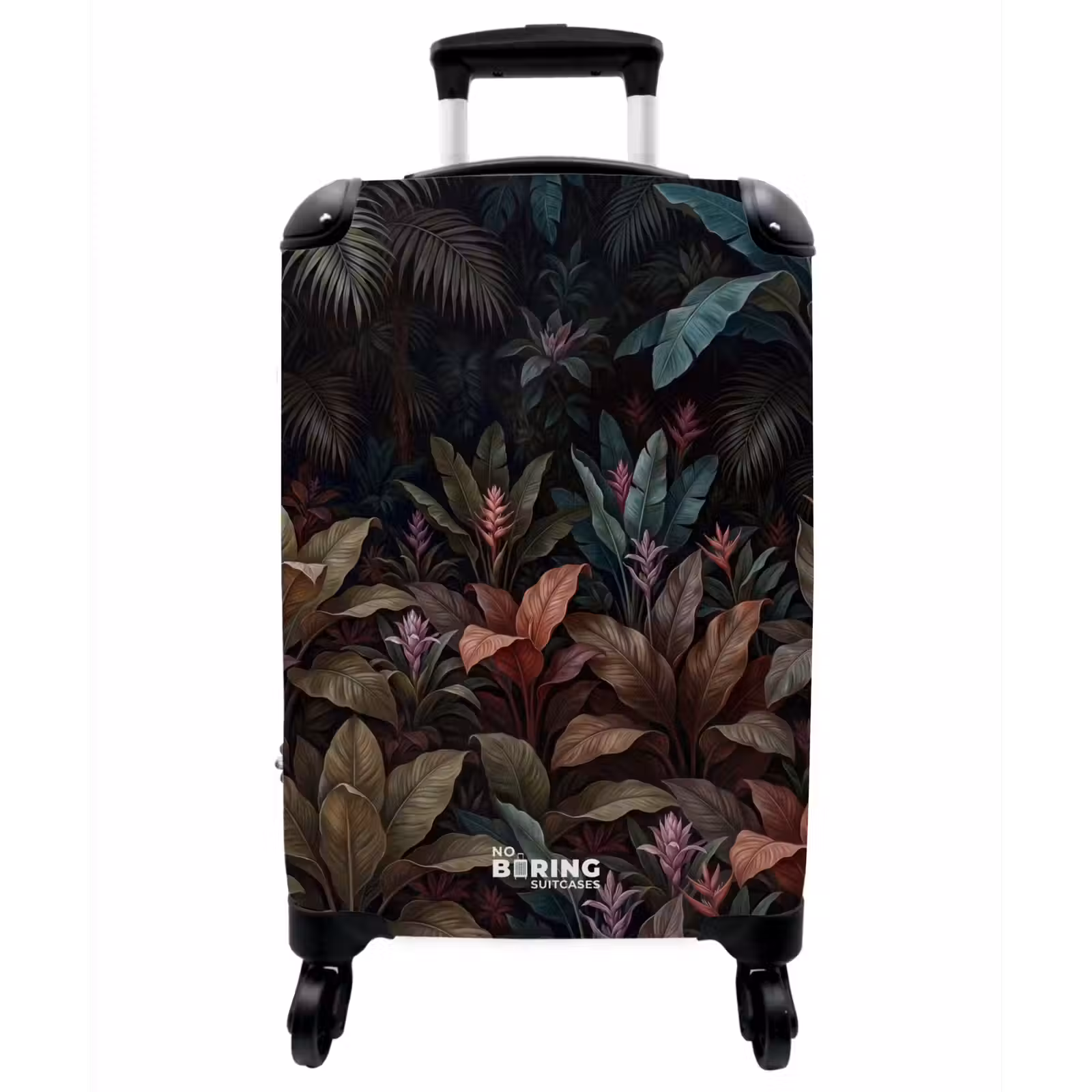 Koffer - Pflanzen – Tropisch – Dschungel – Dunkel – Natur - Planten - Tropisch - Jungle - Donker - Natuur NBS - Handbagage koffer - Vrouwen middel