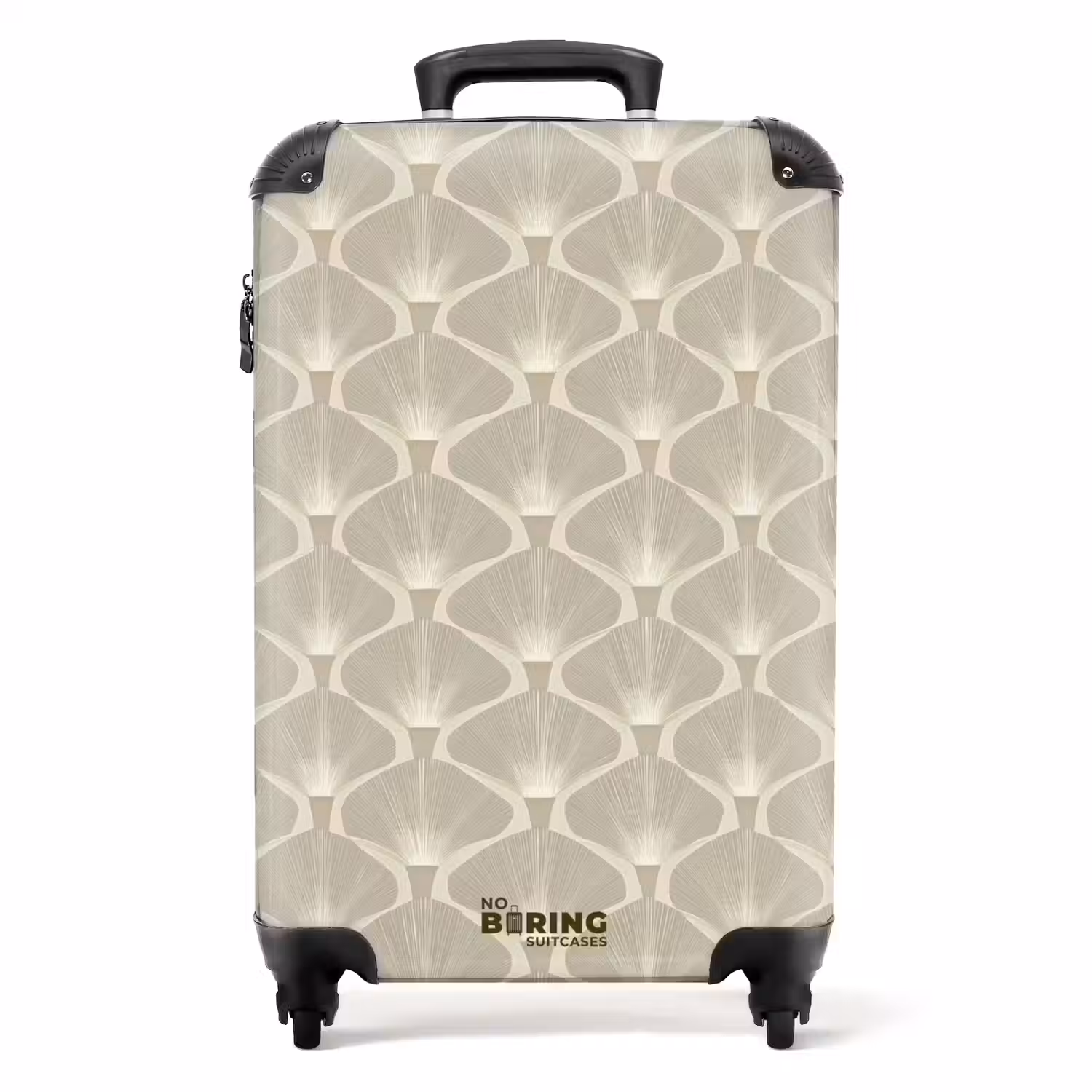 Paneel - Ginkgo - Zand NBS - Handbagage koffer - Volwassenen Unisex middel -productfoto_recht