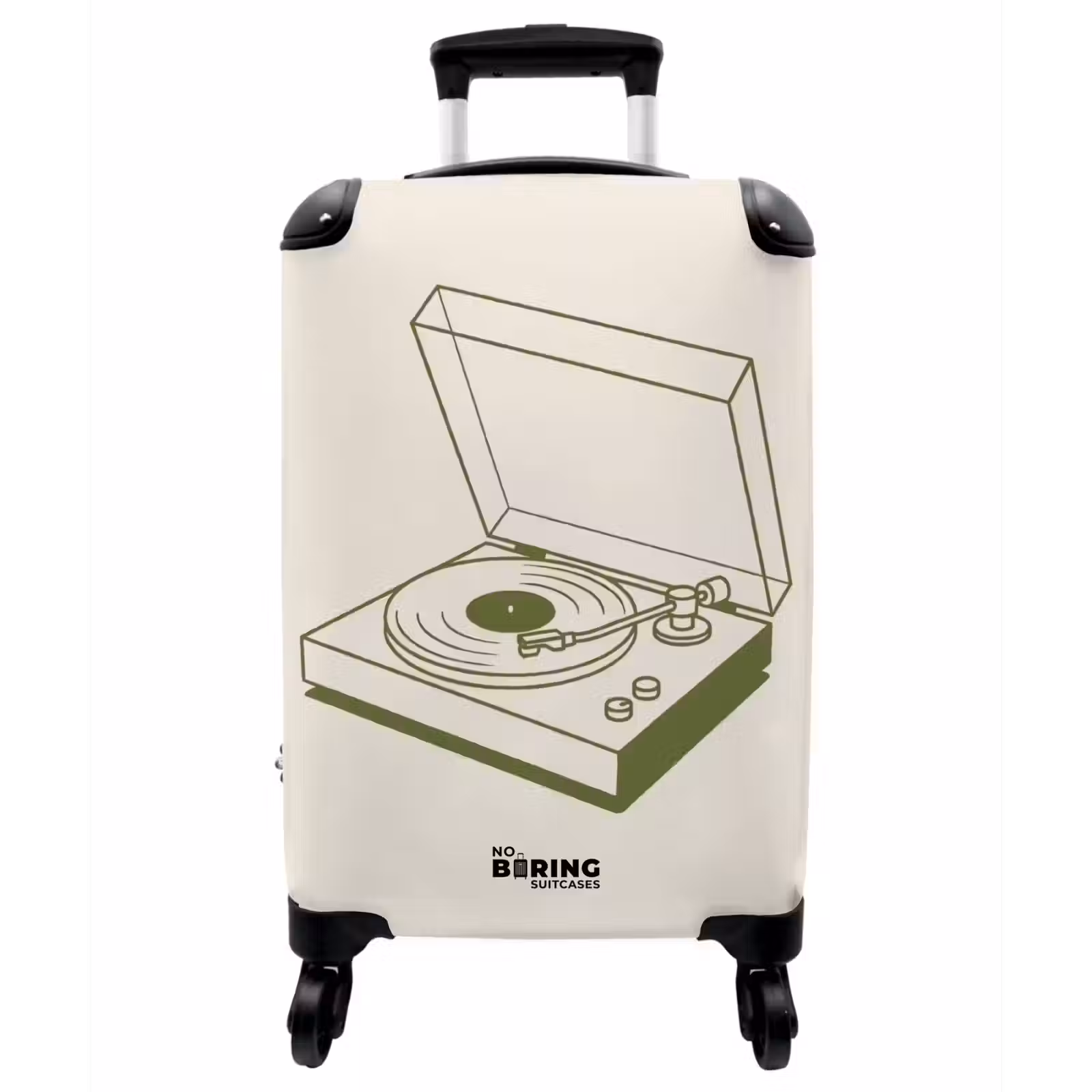 Koffer - Plattenspieler – Vinyl – Musik – Minimalistisch – Grün - Platenspeler - Vinyl - Muziek - Minimalistisch - Groen NBS - Handbagage koffer - Vrouwen middel