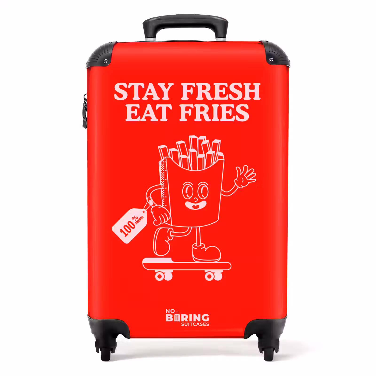 Koffer - Pommes – Rot – Skateboard - Patat - Rood - Skateboard NBS - Handbagage koffer - Volwassenen Unisex middel
