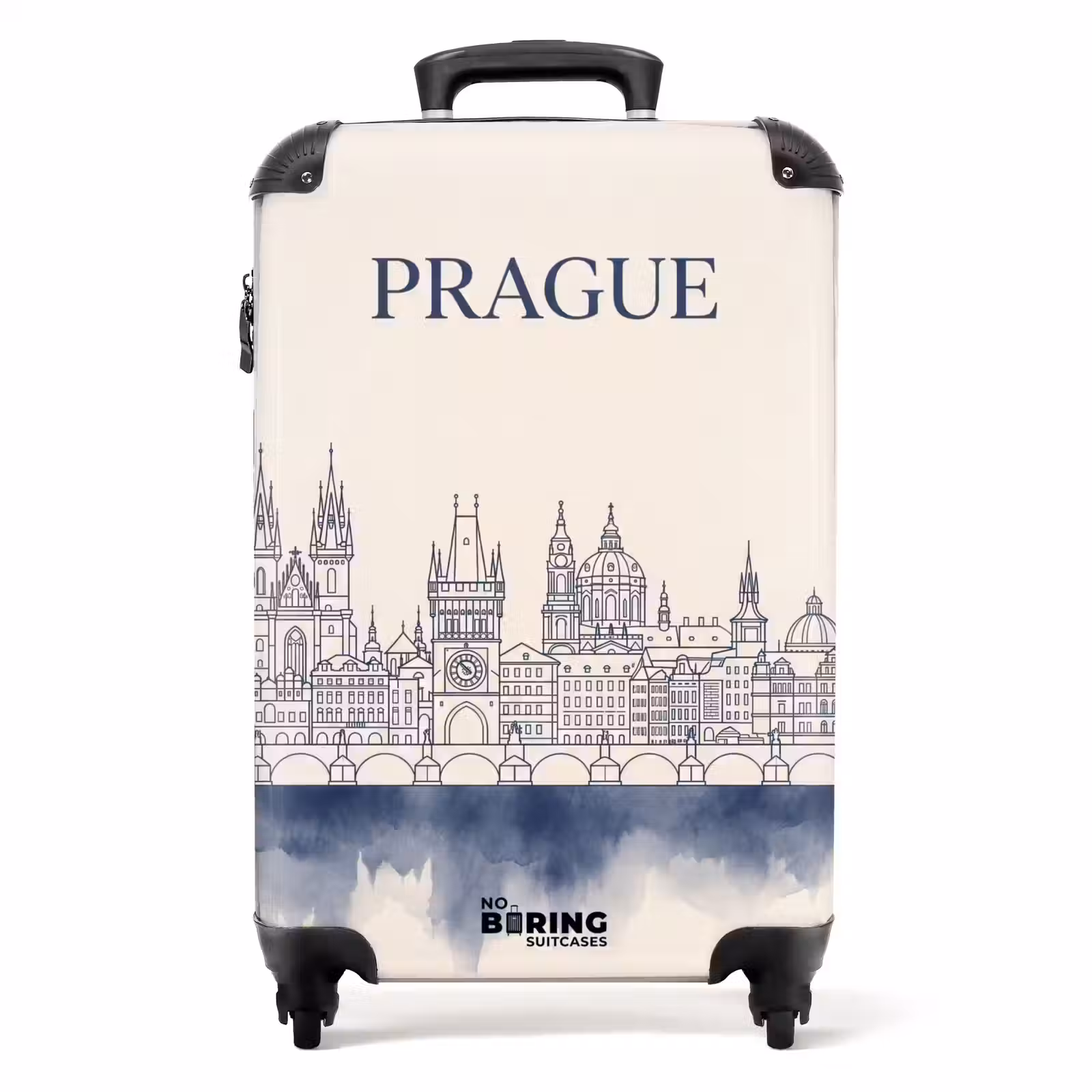 Koffer - Prag – Skyline – Architektur – Blau - Praag - Skyline - Architectuur - Blauw NBS - Handbagage koffer - Volwassenen Unisex middel