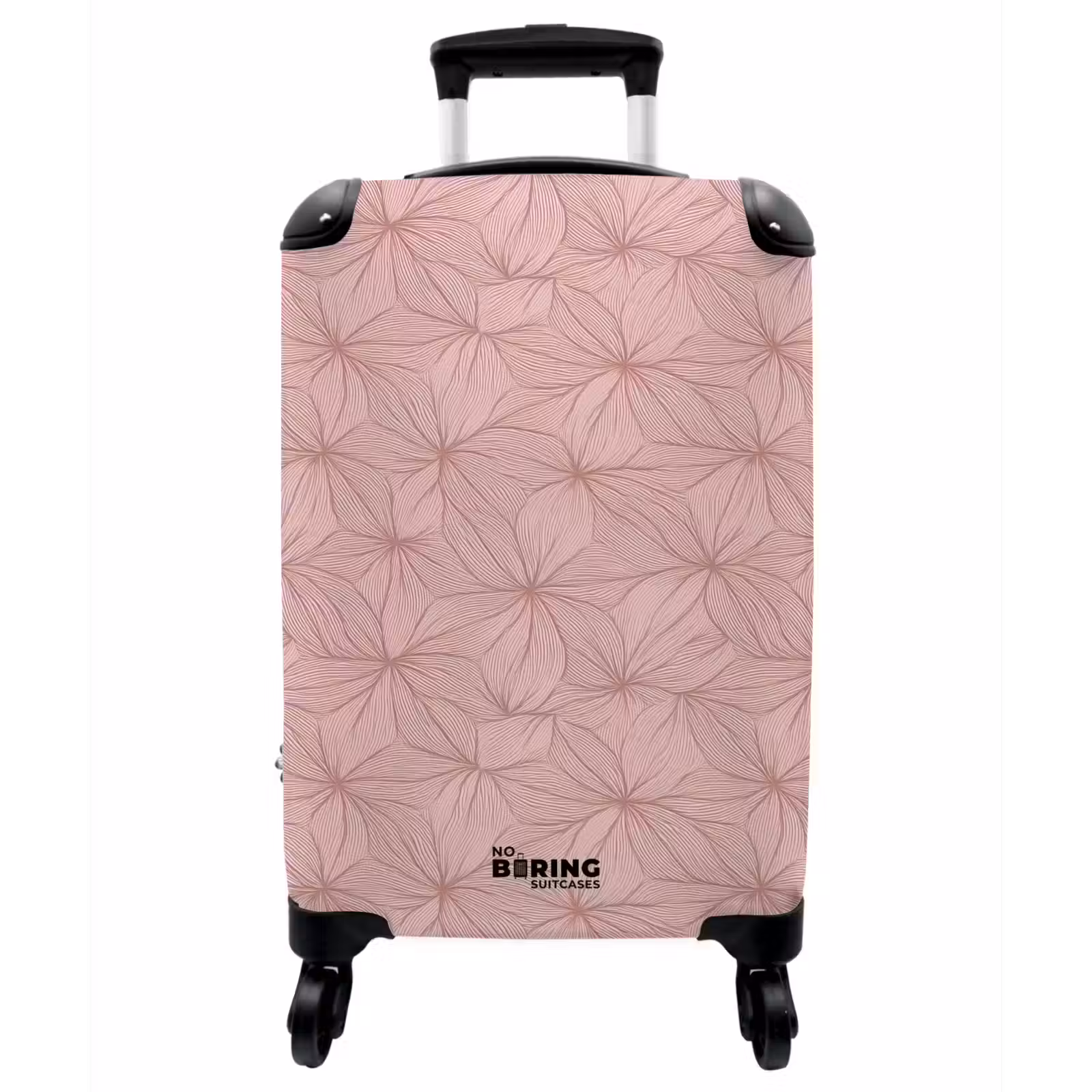 Koffer - Puderrosa – Blumen – Relief – Textur - Poederroze - Bloemen - Reliëf - Textuur NBS - Handbagage koffer - Vrouwen middel