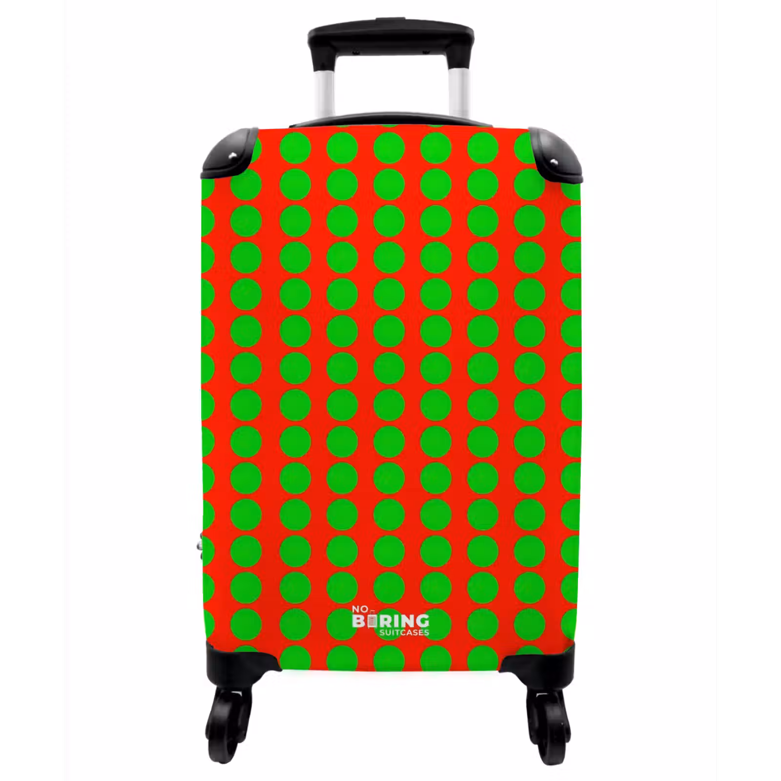 Koffer - Punkte – Muster – Grün - Stippen - Patroon - Groen NBS - Handbagage koffer - Vrouwen middel