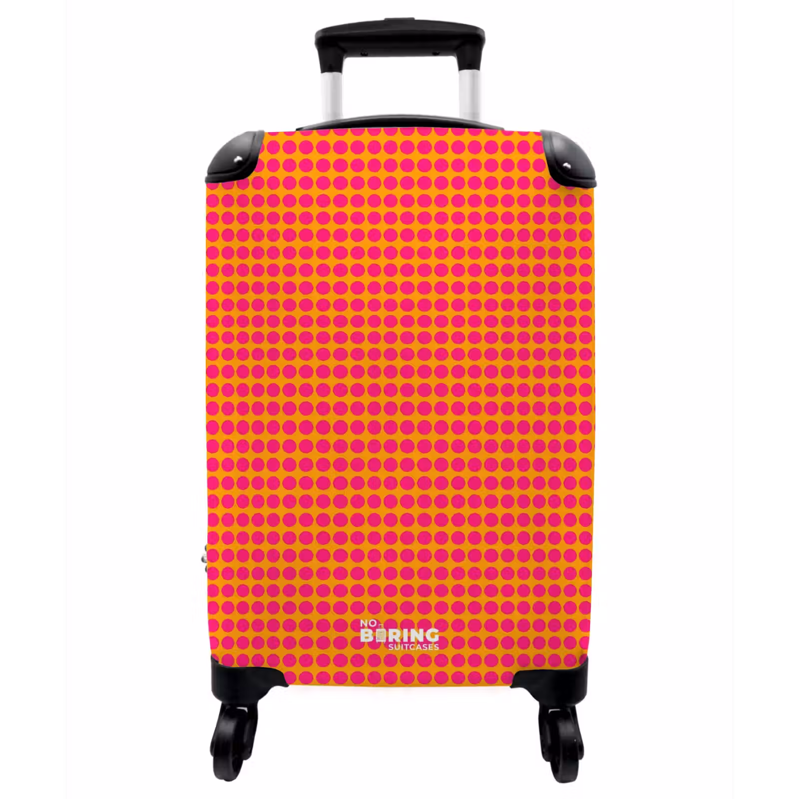 Koffer - Punkte – Muster – Orange - Stippen - Patroon - Oranje NBS - Handbagage koffer - Vrouwen middel