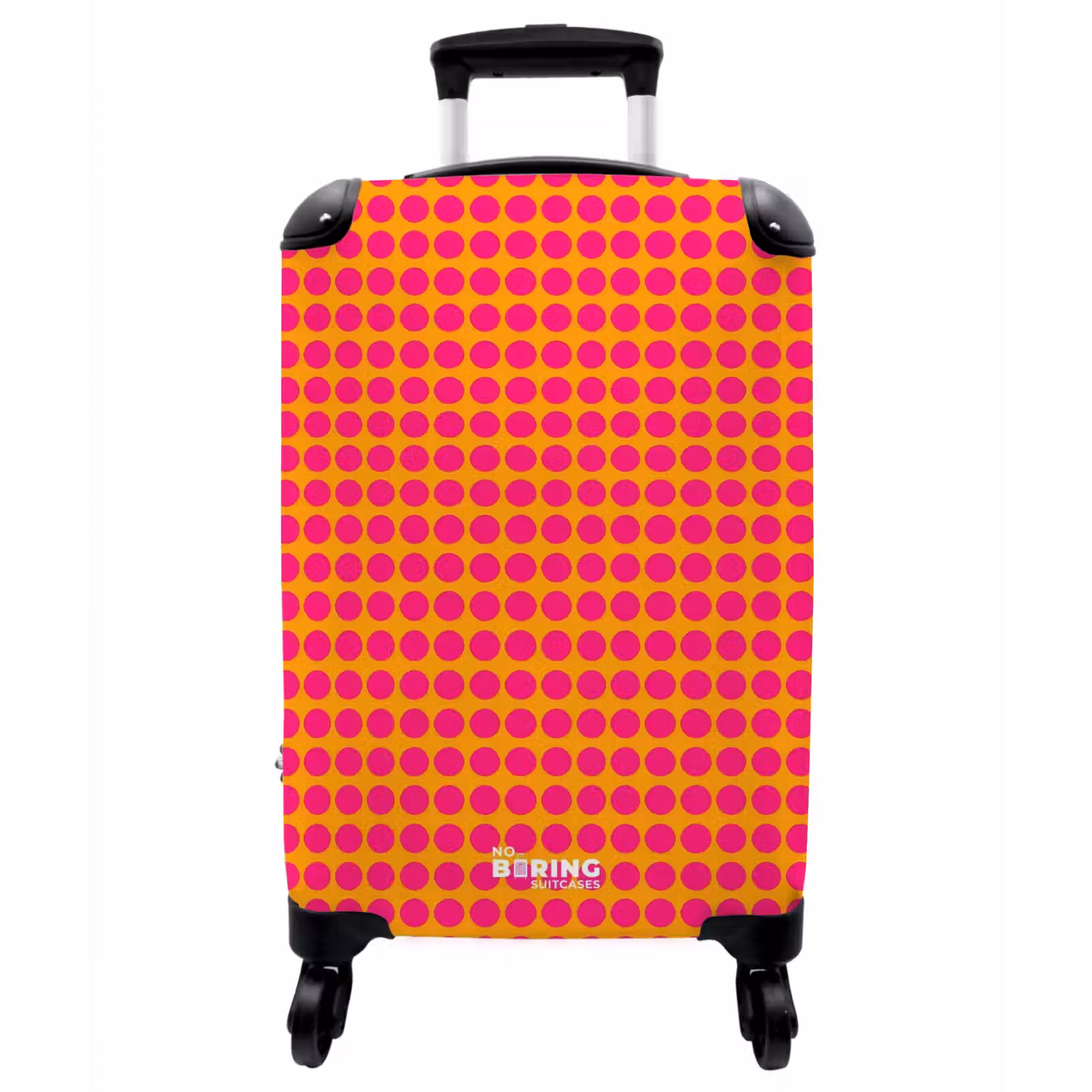 Koffer - Punkte – Muster – Orange - Stippen - Patroon - Oranje NBS - Handbagage koffer - Vrouwen middel