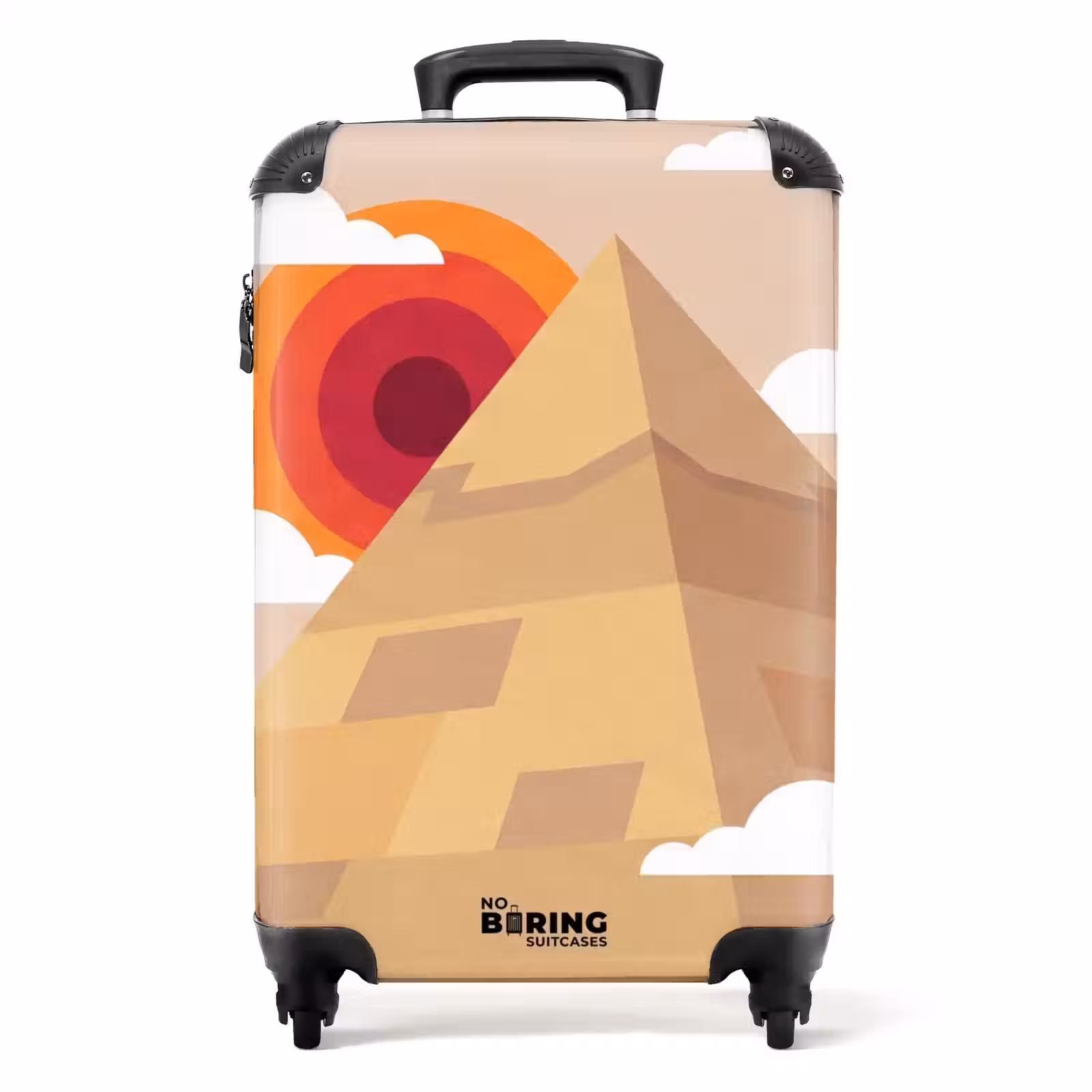 Koffer - Pyramide – Sonne – Wüste – Modern – Orange - Piramide - Zon - Woestijn - Modern - Oranje NBS - Handbagage koffer - Volwassenen Unisex middel