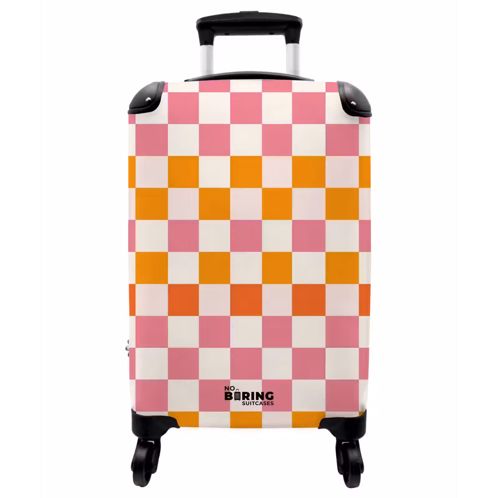 Koffer - Quadrat – Muster – Orange - Vierkant - Patroon - Oranje NBS - Handbagage koffer - Vrouwen middel
