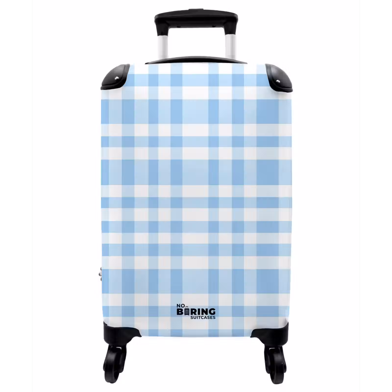 Koffer - Raute – Muster – Blau - Ruit - Patroon - Blauw NBS - Handbagage koffer - Vrouwen middel