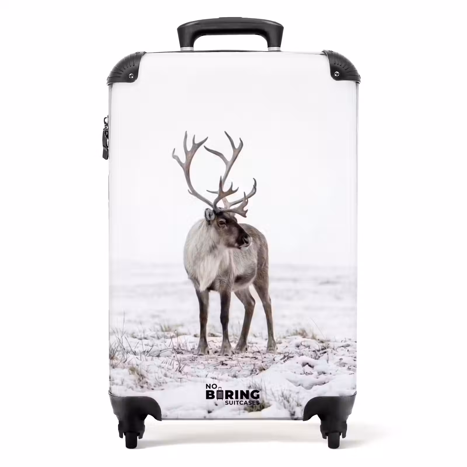 Koffer - Rentier – Geweih – Schnee – Winter - Rendier - Gewei - Sneeuw - Winter NBS - Handbagage koffer - Volwassenen Unisex middel