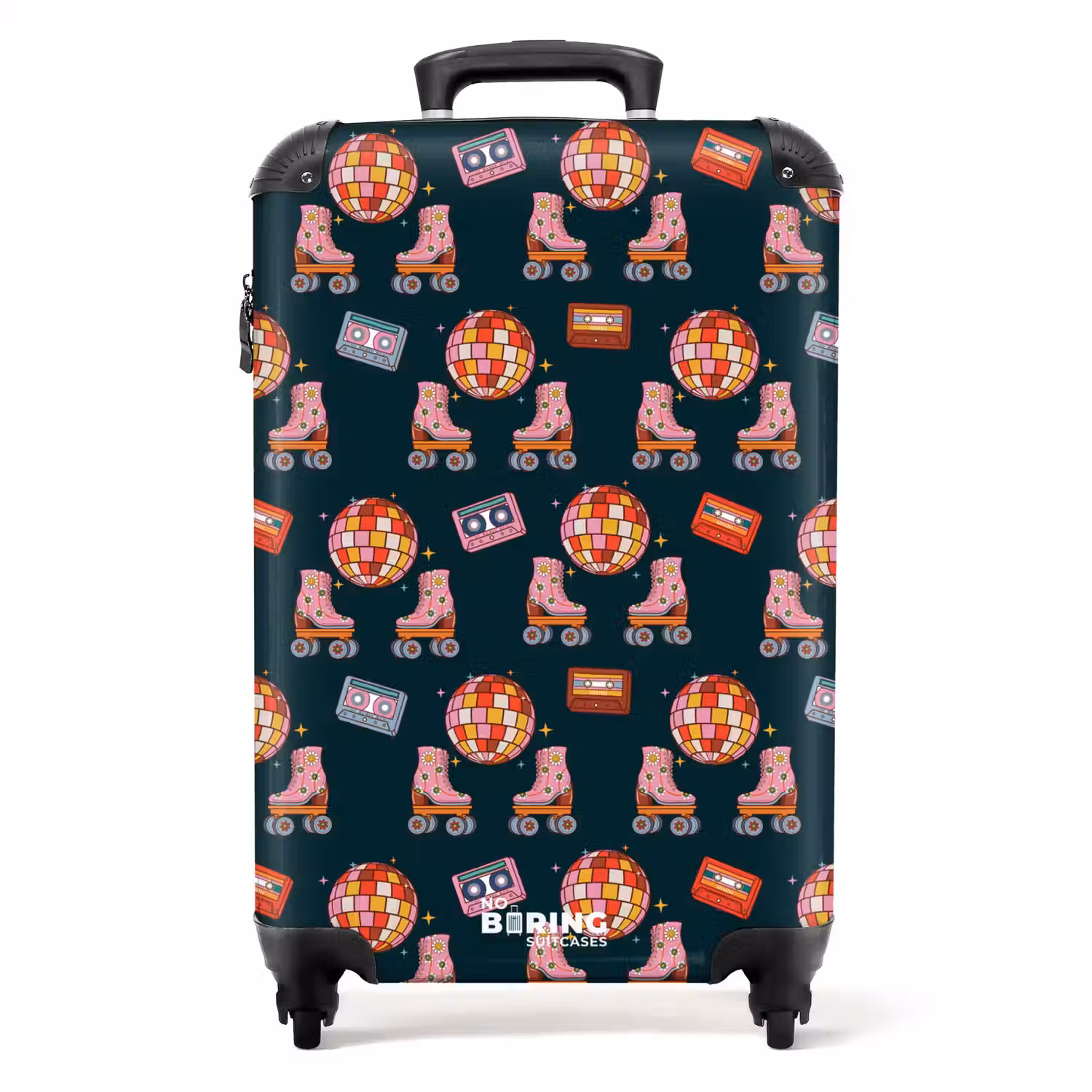 Retro disco 70s patroon kleurrijk NBS - Handbagage koffer - Volwassenen Unisex middel -productfoto_recht